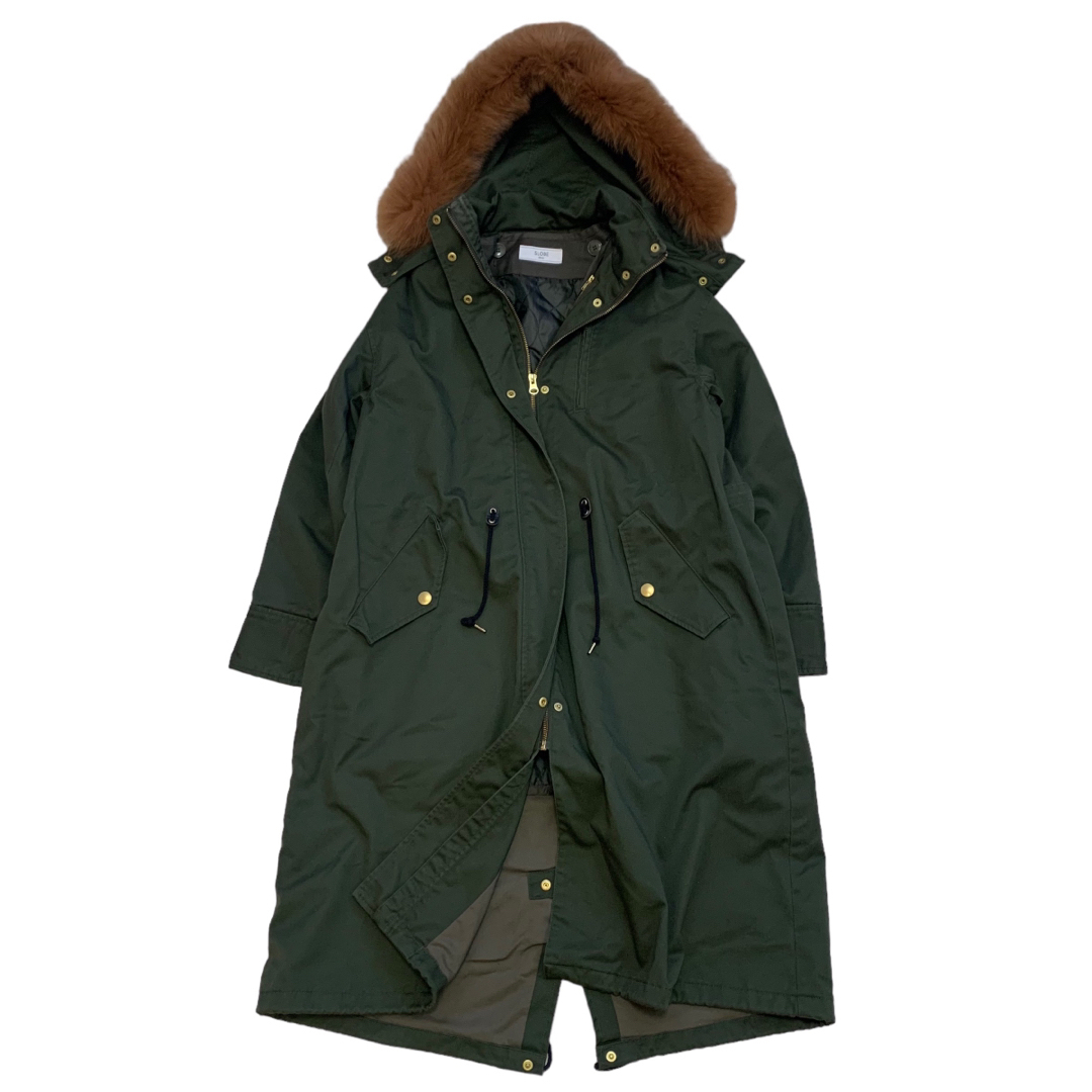 スローブイエナ ライナー付きフォックスファーモッズコート 40 L ロング