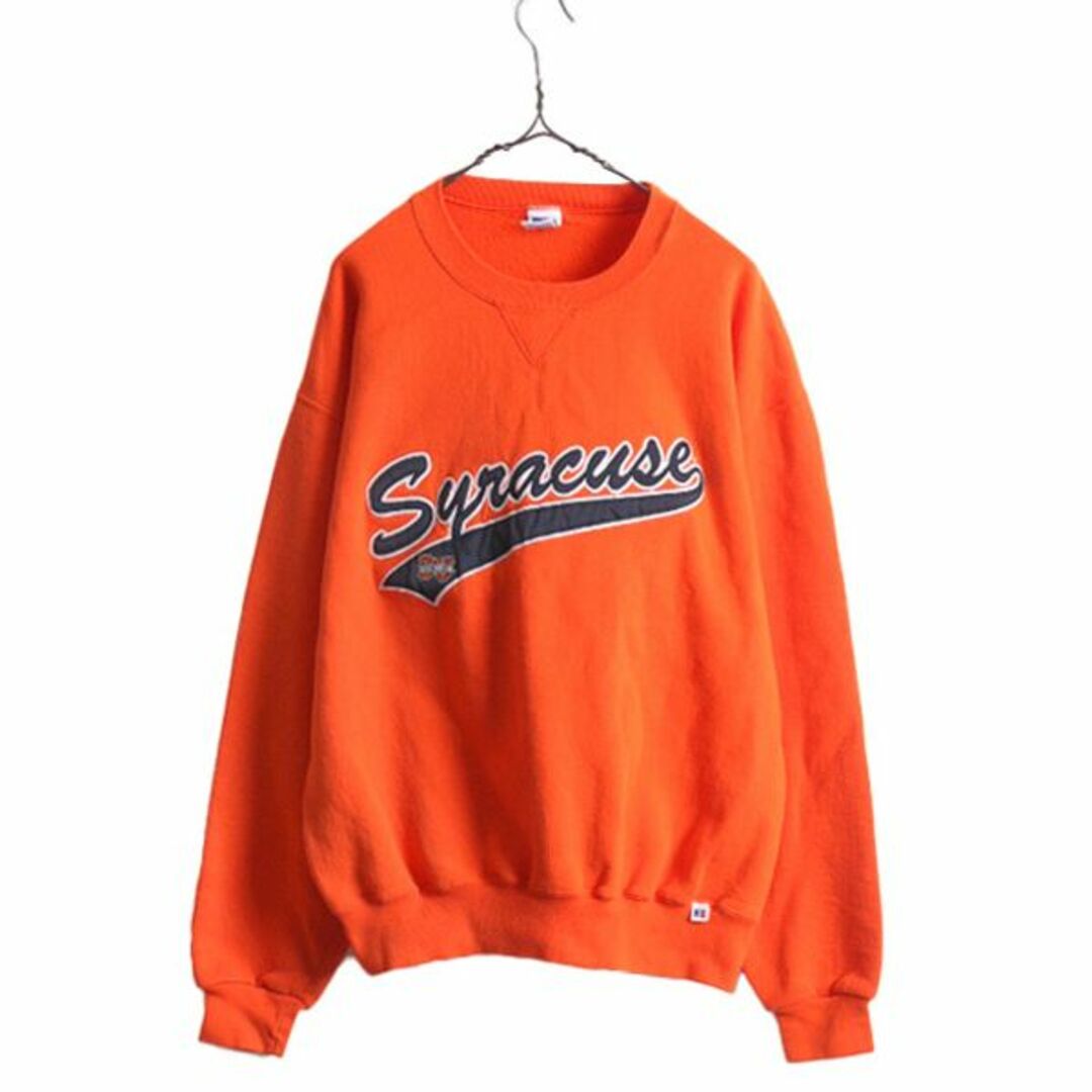 90s ラッセル カレッジ 刺繍 スウェット メンズ XL 小さめ L 程/ 古着