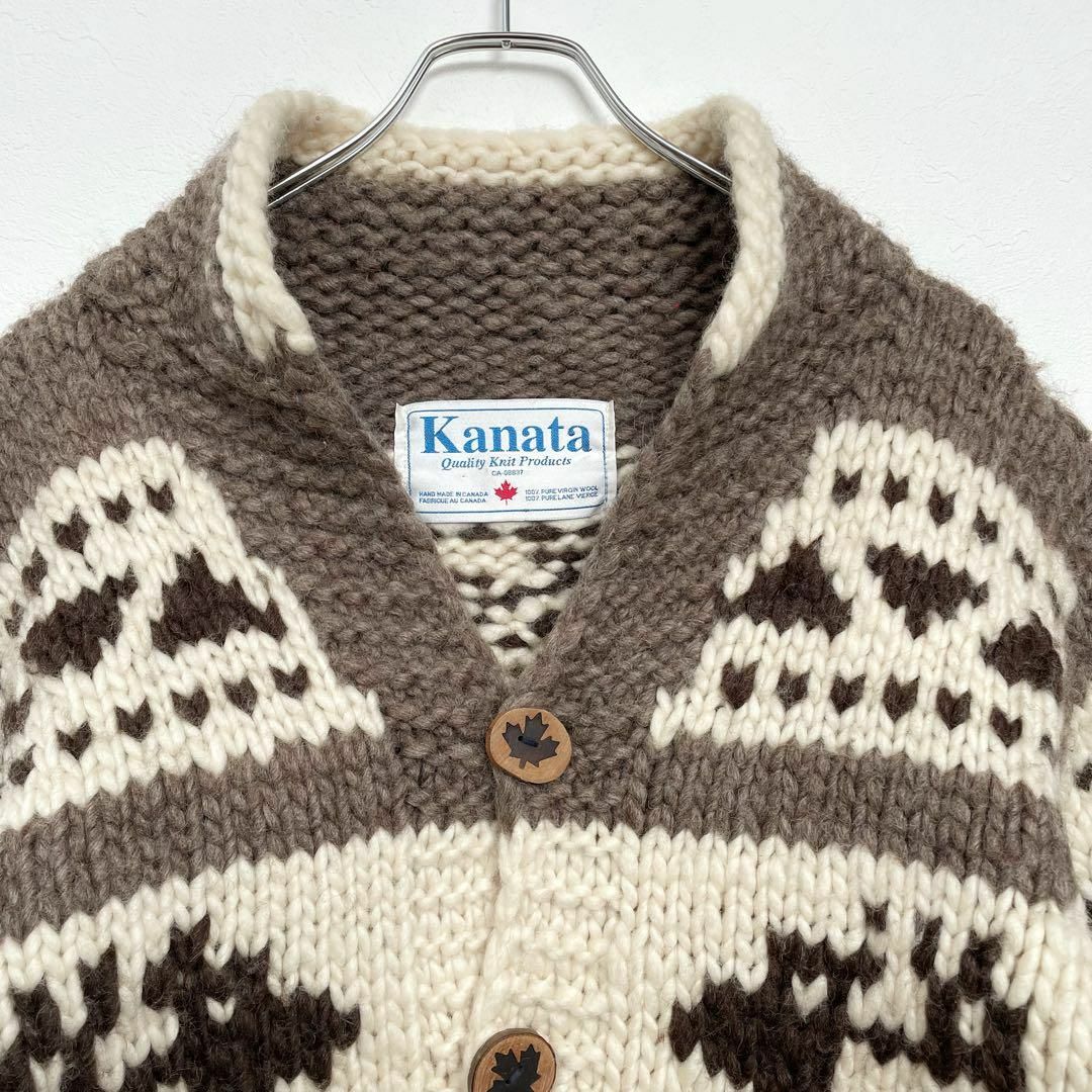 KANATA - KANATA カナタ ウッドボタン カナダ製 トナカイ カウチン