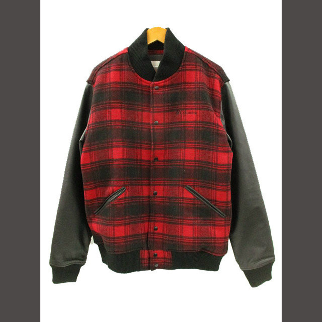 Columbia - コロンビア Columbia スタジャン 袖レザー チェック XLの