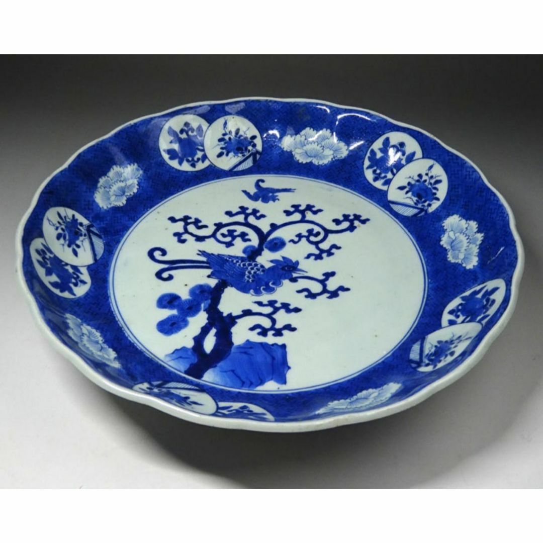 時代物 古伊万里 染付 大皿 幅約31.5cm 古陶磁 p95232の通販 by 吉猫堂