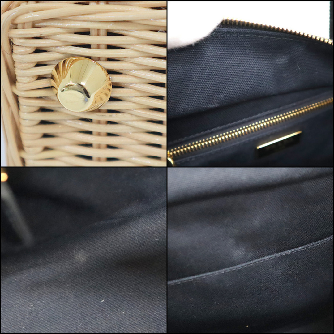 PRADA - 【PRADA】プラダ ウィッカーカナパ かごバッグ ナチュラル