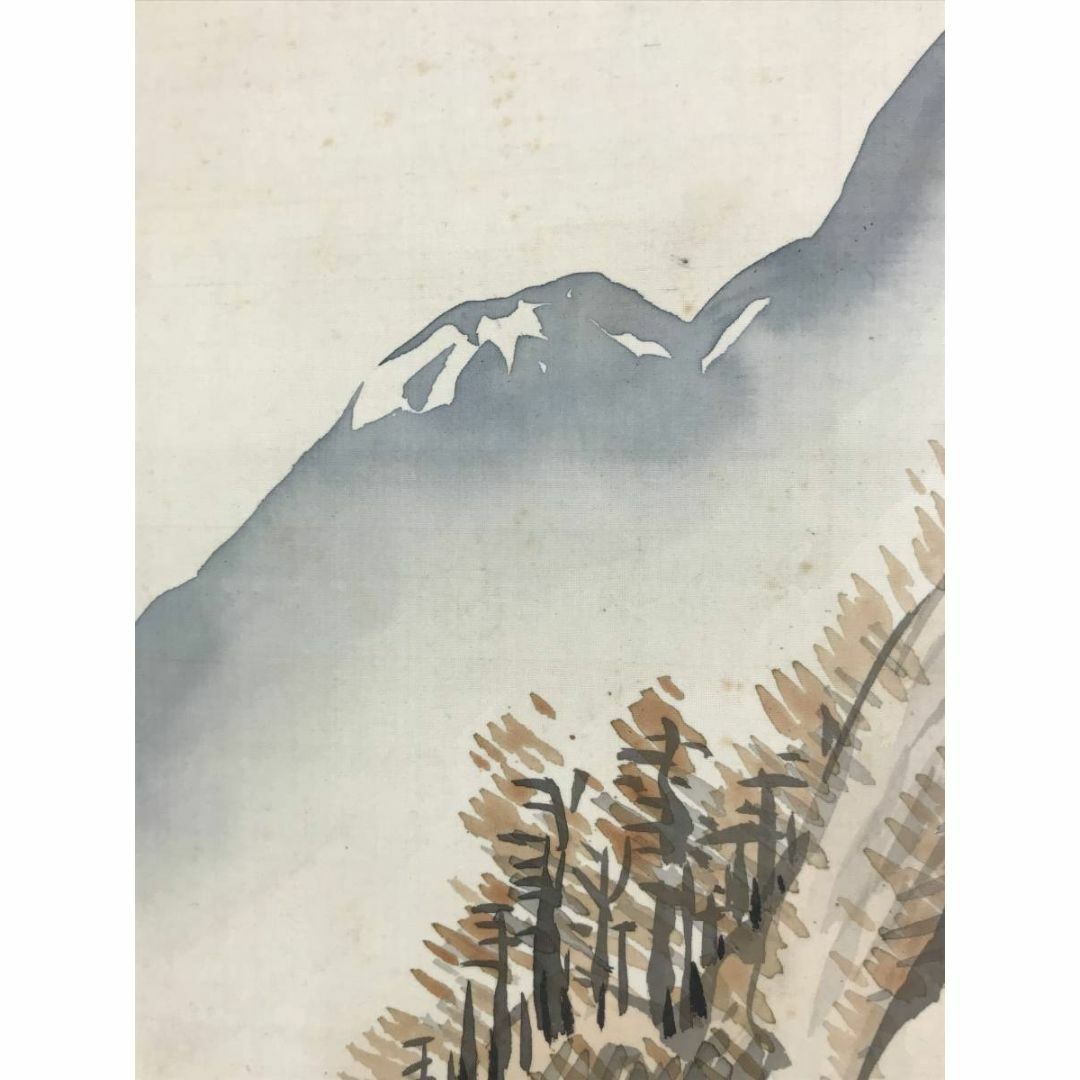 真作】山下青城/渓山早春/山水図/掛軸/名家伝来/AD-321 真作/山下青城