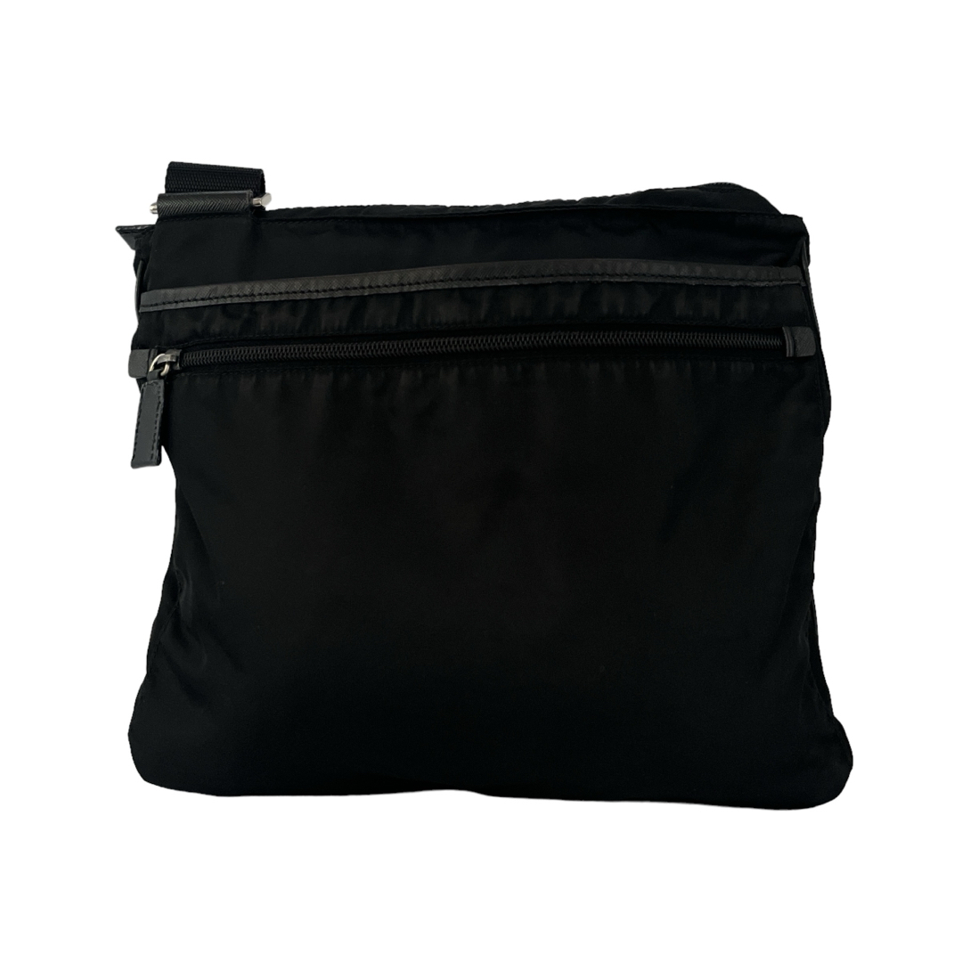 PRADA - 正規品 プラダ ショルダーバッグ 斜めがけ 三角ロゴ ブラック