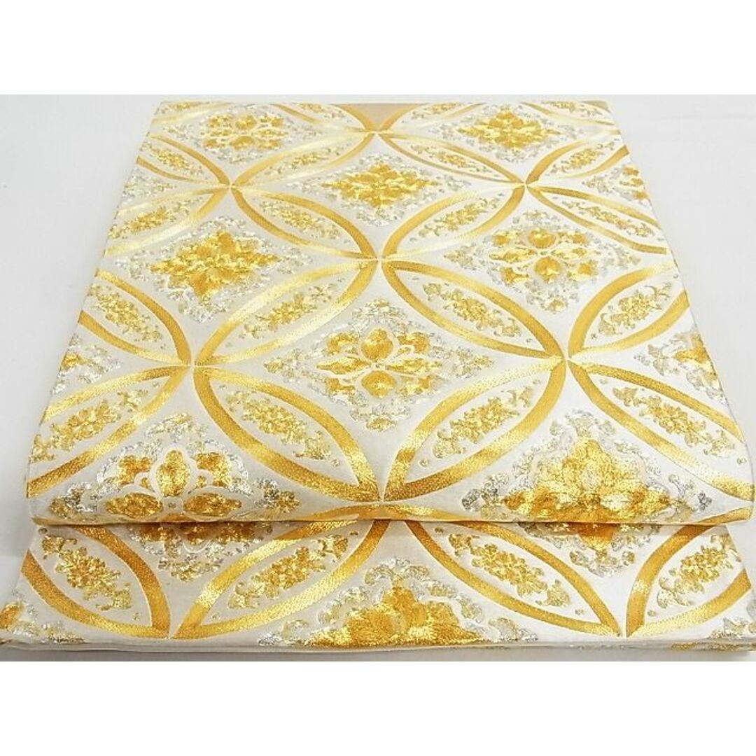 平和屋本店□最高級 太鼓柄袋帯 総駒刺繍 七宝大華文 金銀糸 共箱付き