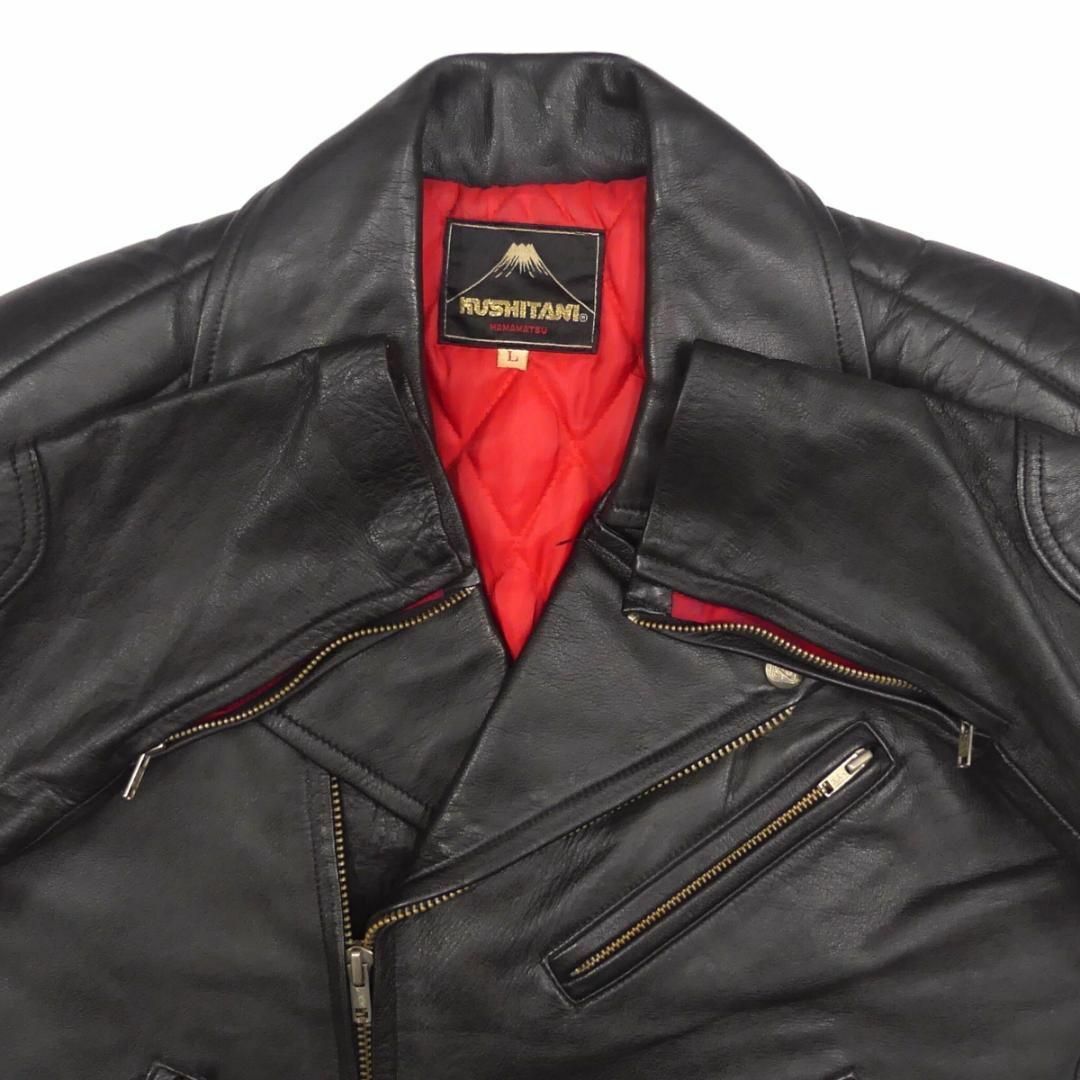 クシタニ KUSHITANIライダースレザージャケットレッド✕ブラックL
