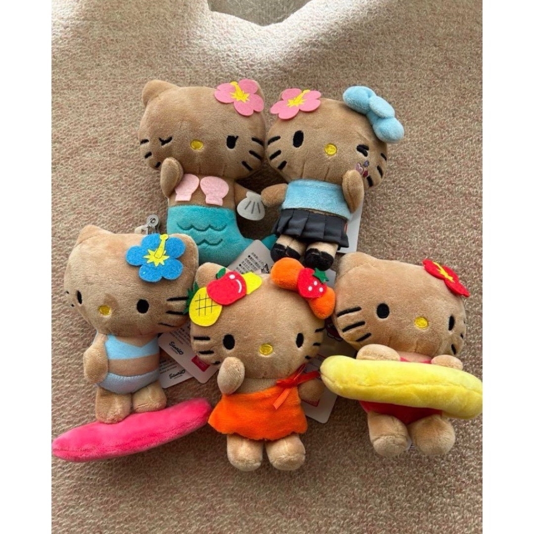 Avail - ハローキティ50周年アベイル日焼けkittyマスコットチャーム全5