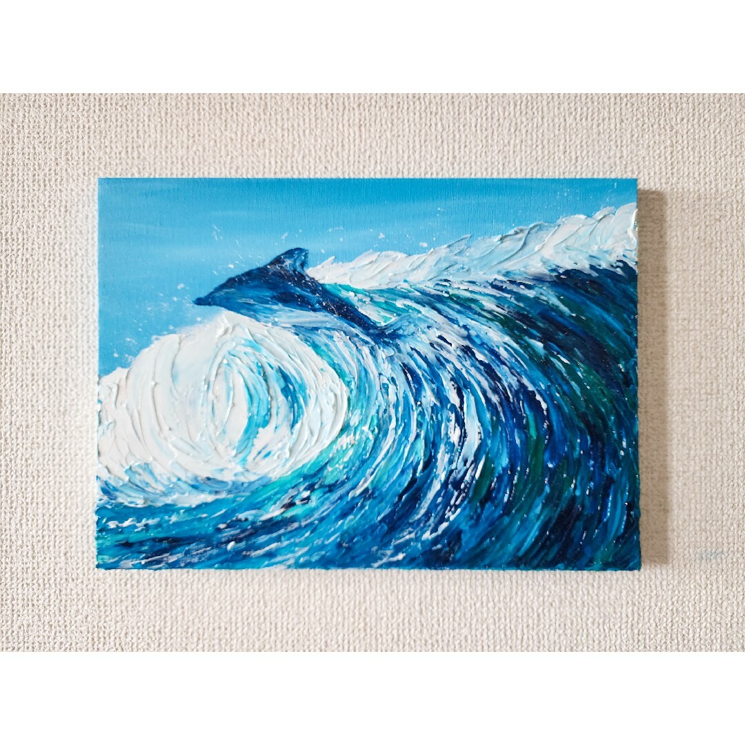 風景画 海 テクスチャーアート 抽象画 海の絵 夏 サーフィン アクリル