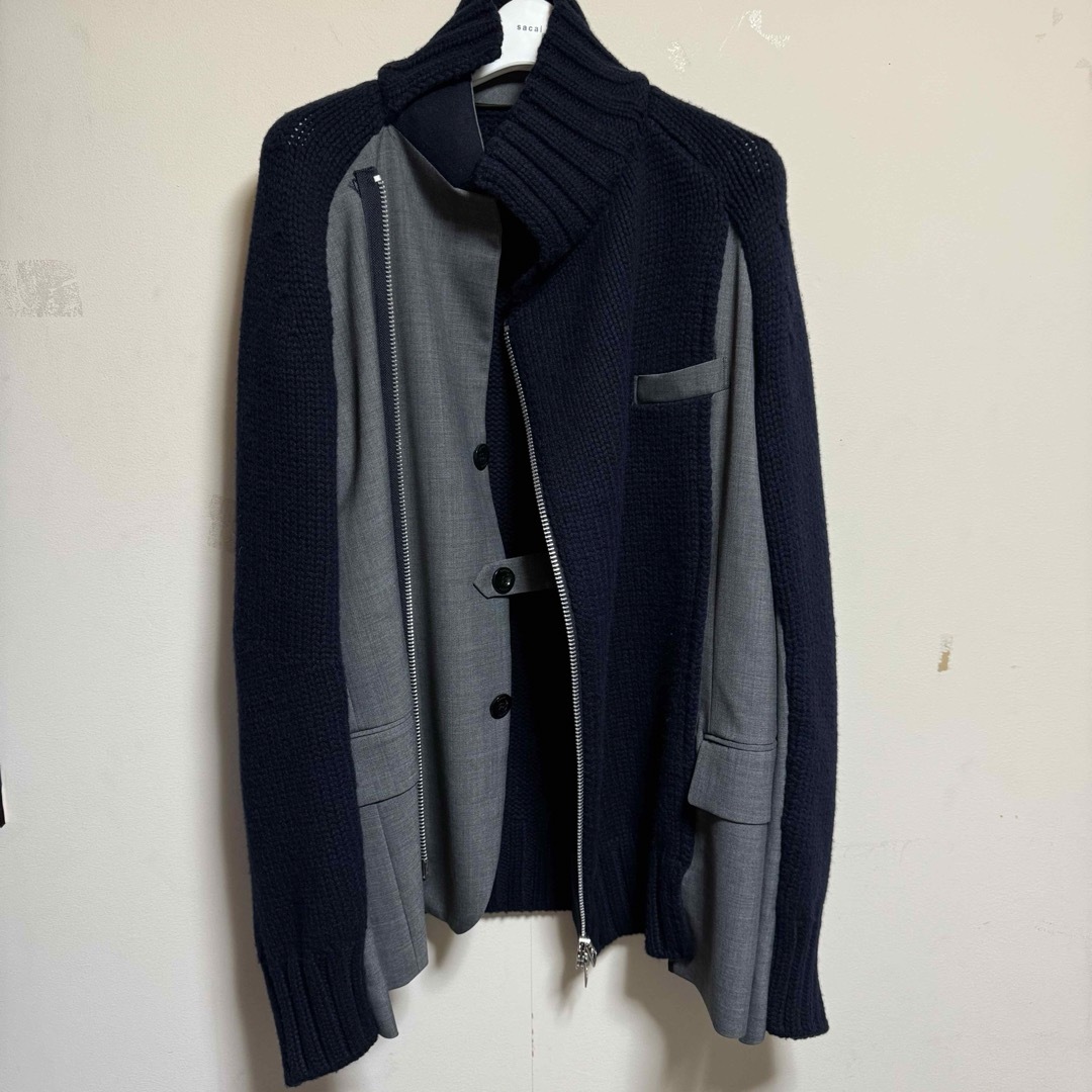sacai - sacai 22aw Suiting x Wool Knit Jacketの通販 by Z｜サカイ