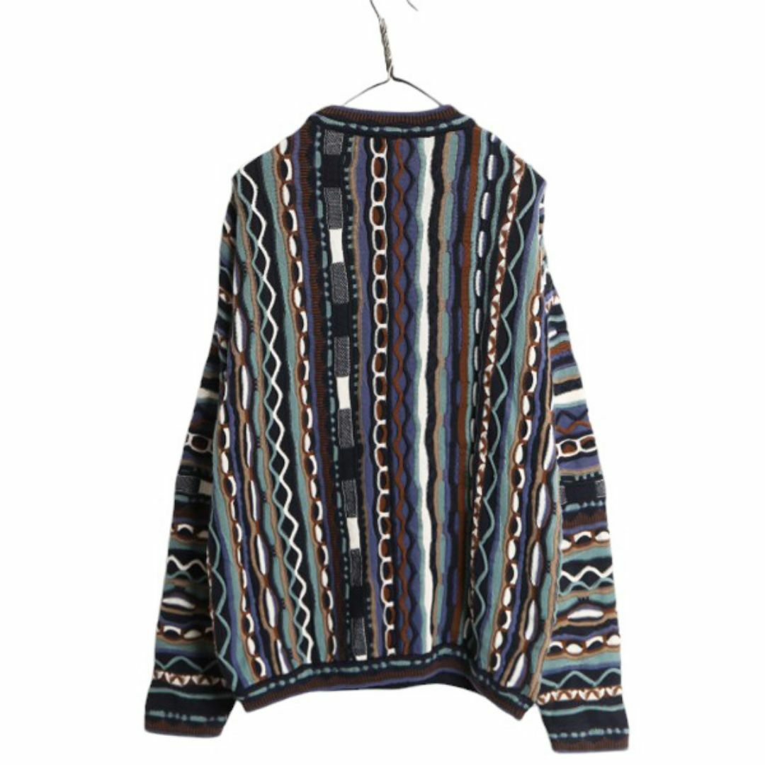 90s カナダ製 TOSANI 3D 立体編み コットン ニット セーター メンズ M