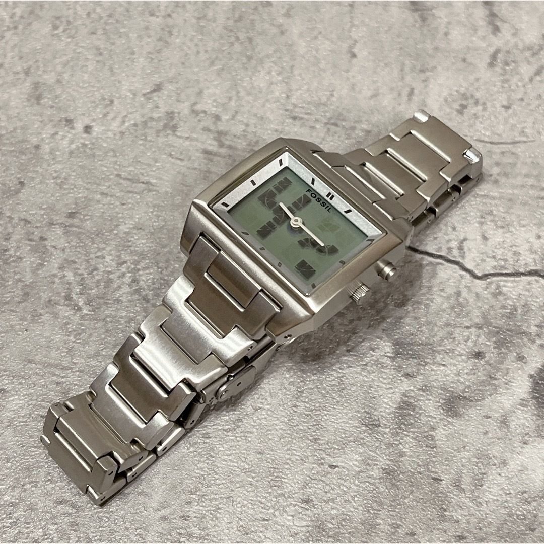 FOSSIL - 希少 美品 Fossil big tic スクエア ビンテージ 腕時計 稼働