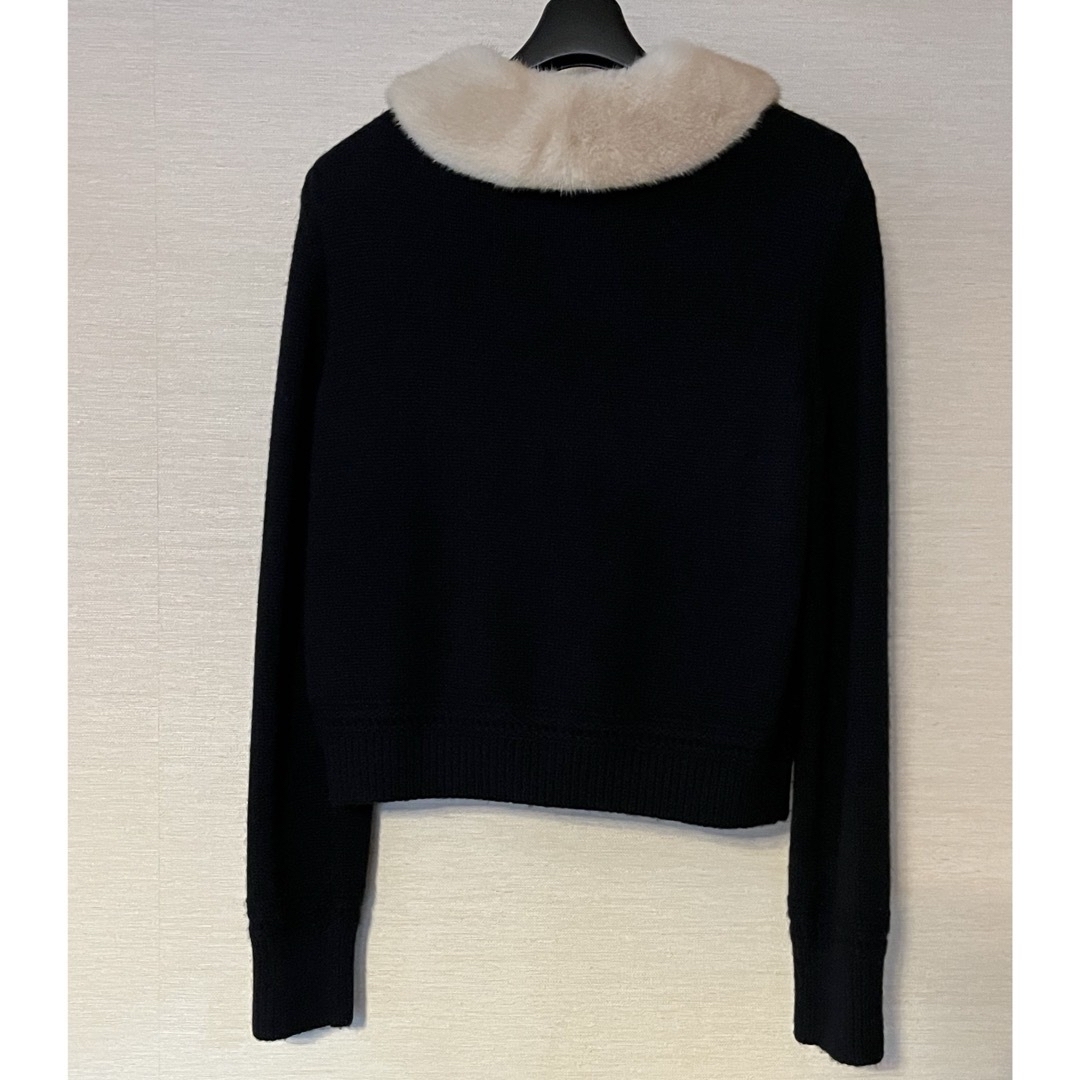 FOXEY - Foxeyフォクシー ミンク襟カシミヤニットカーディガン40美品の