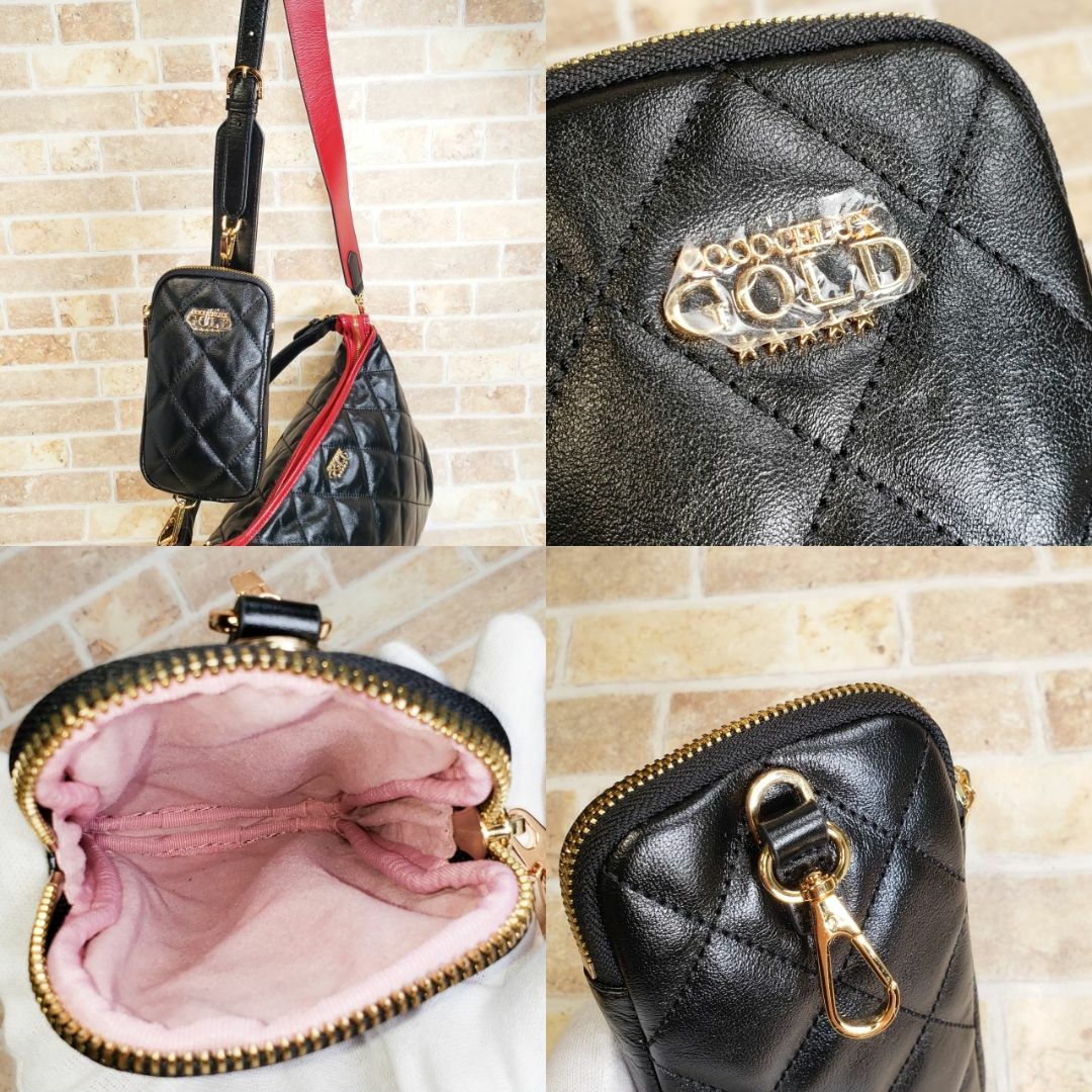 未使用 ココセリュックス ゴールド ☆ キルティング 2WAY ショルダー