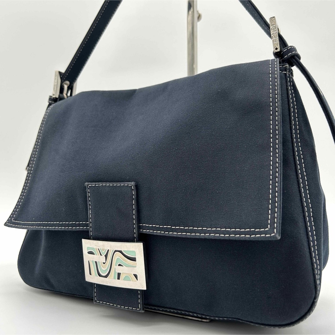 FENDI - 【極美品】フェンディ デニム マンマバケット マーブル FF金具