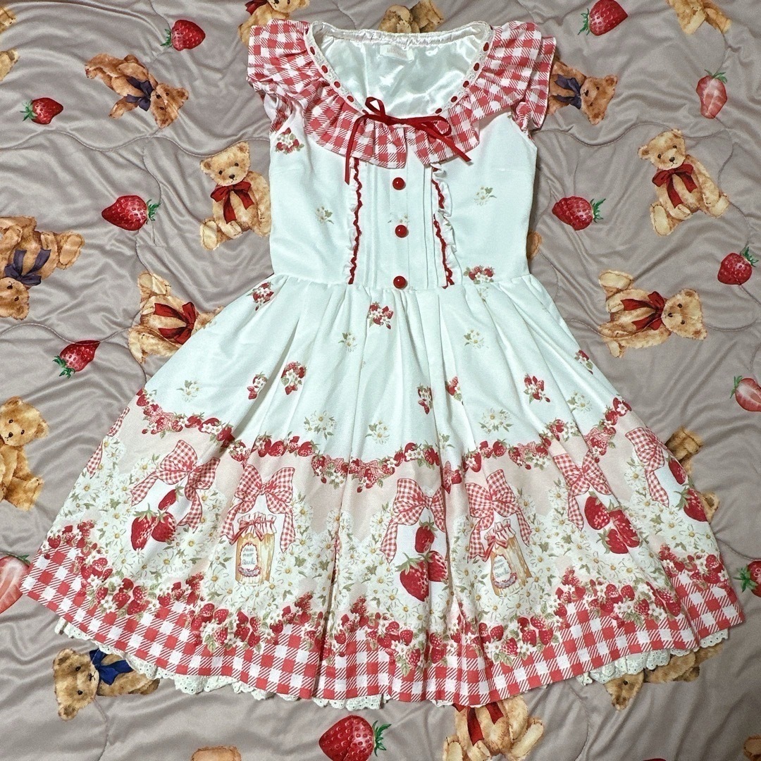 LIZ LISA - LIZLISA ストロベリージャム柄 ワンピース レッド 赤