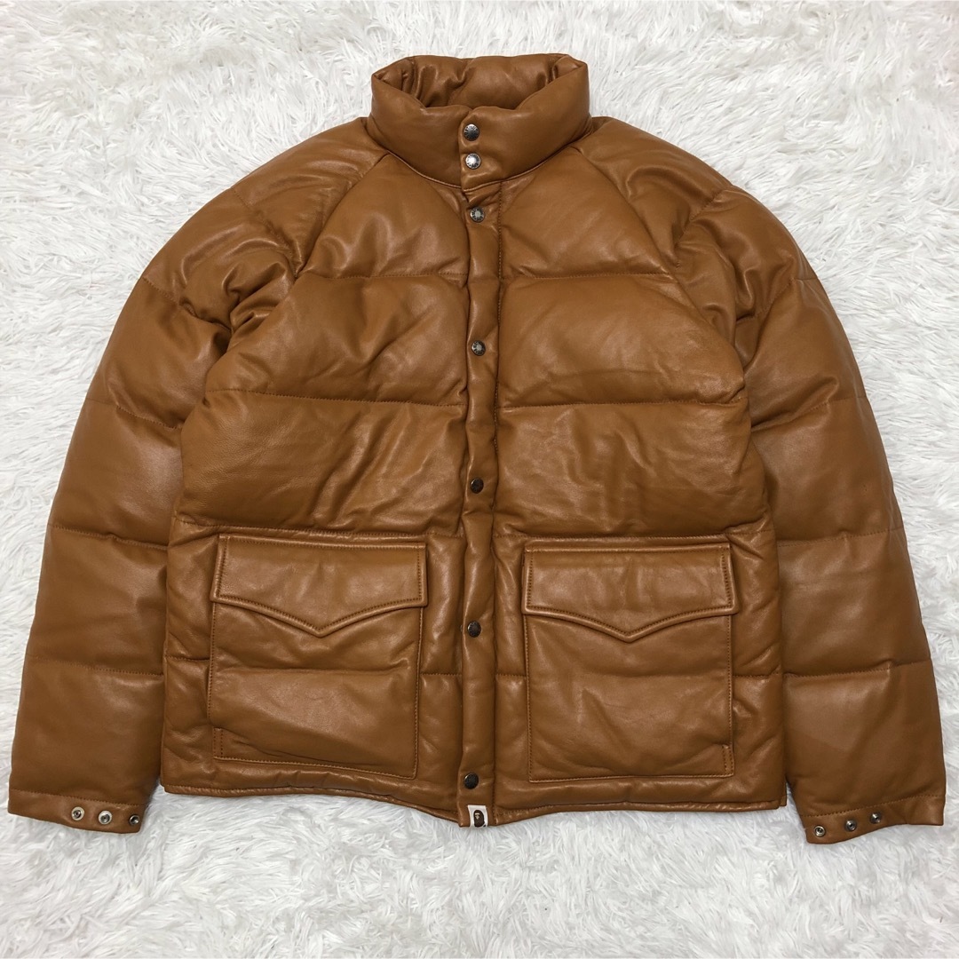 A BATHING APE - アベイシングエイプ ape レザー ダウンジャケット