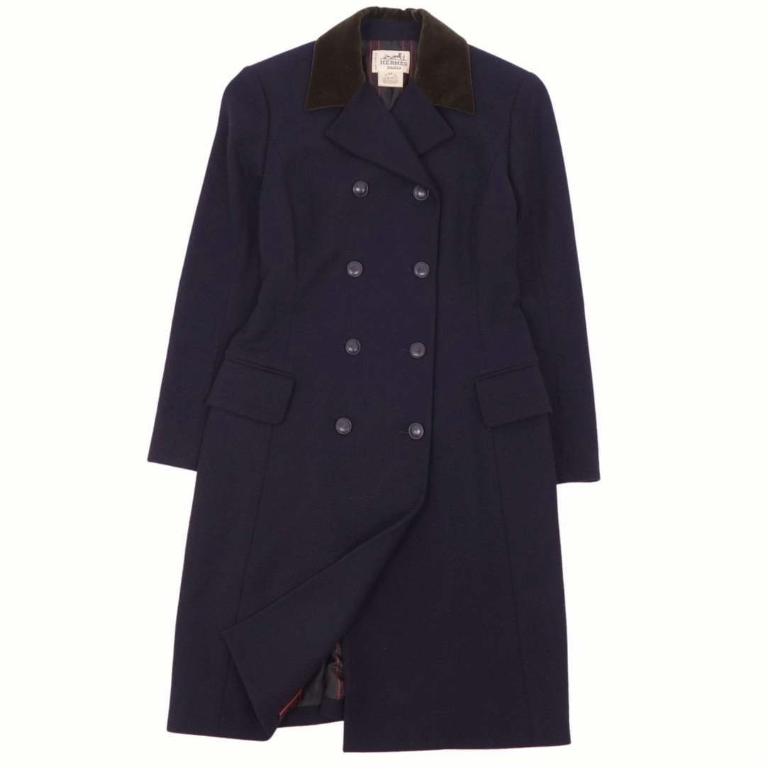 HERMES - 極美品 Vintage エルメス HERMES コート ロングコート ダブル