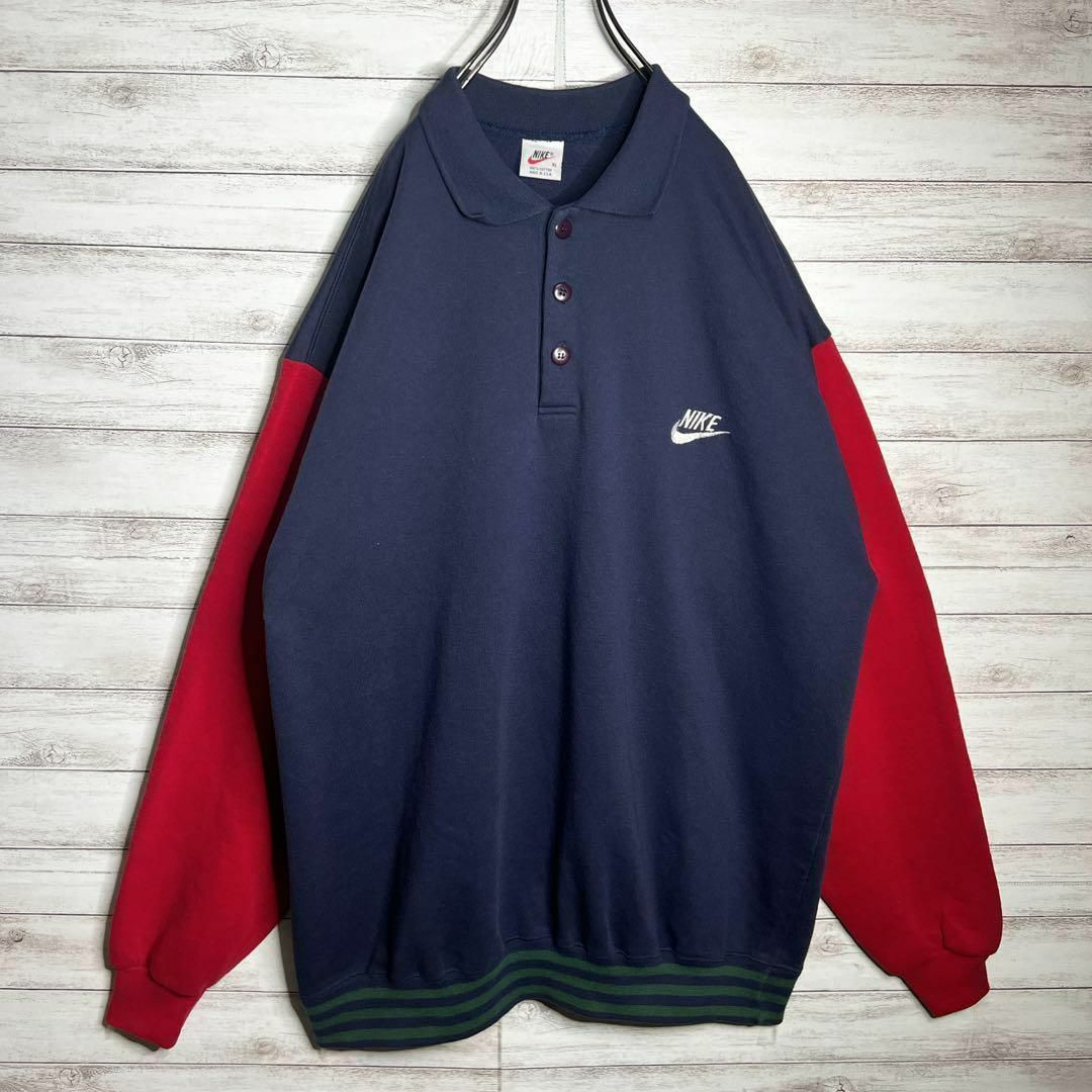 入手困難!!】ナイキ ✈︎刺繍 ワンポイント バイカラー ゆるだぼ 白