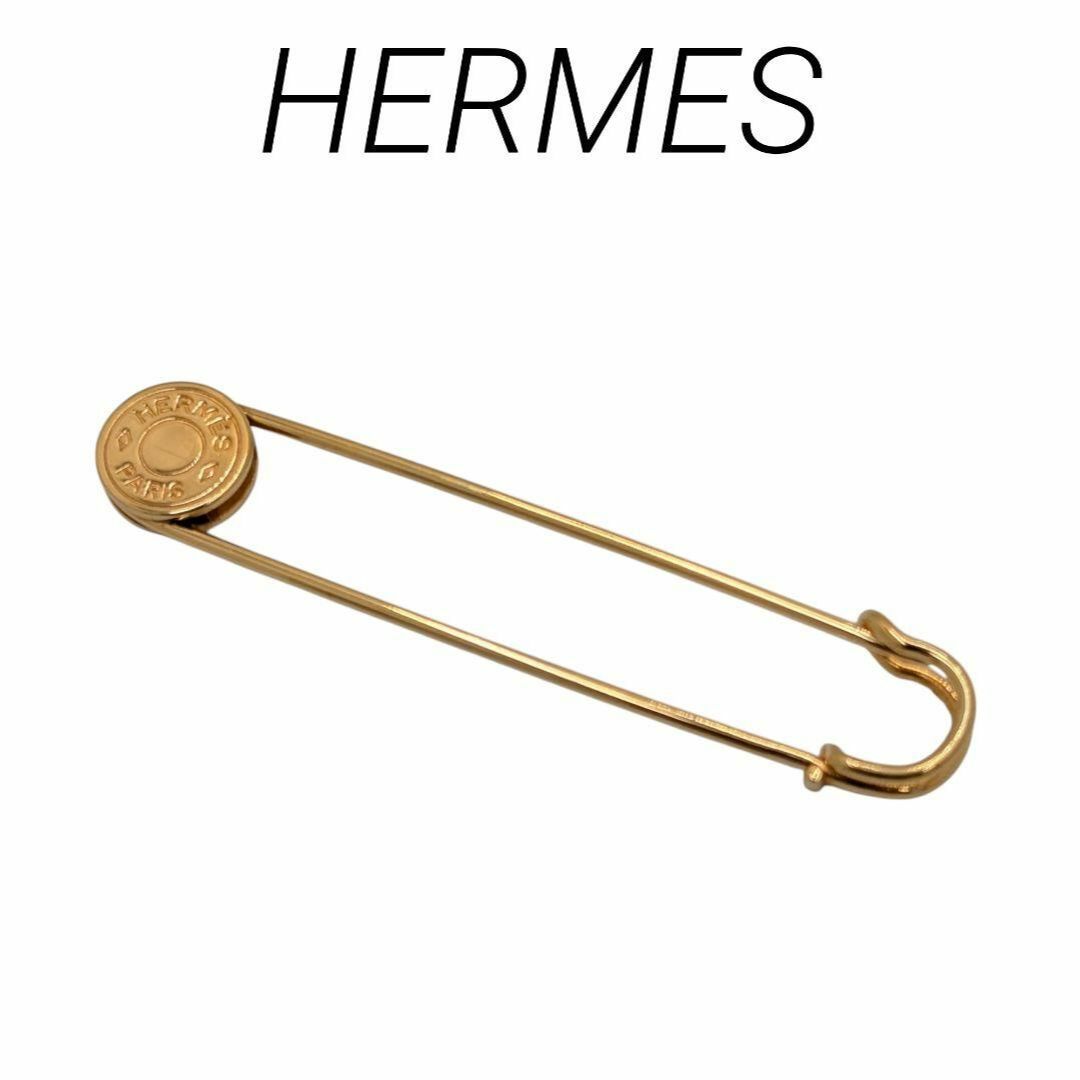 良品 HERMES エルメス セリエ ピンブローチ ピンバッチ ゴールド 箱