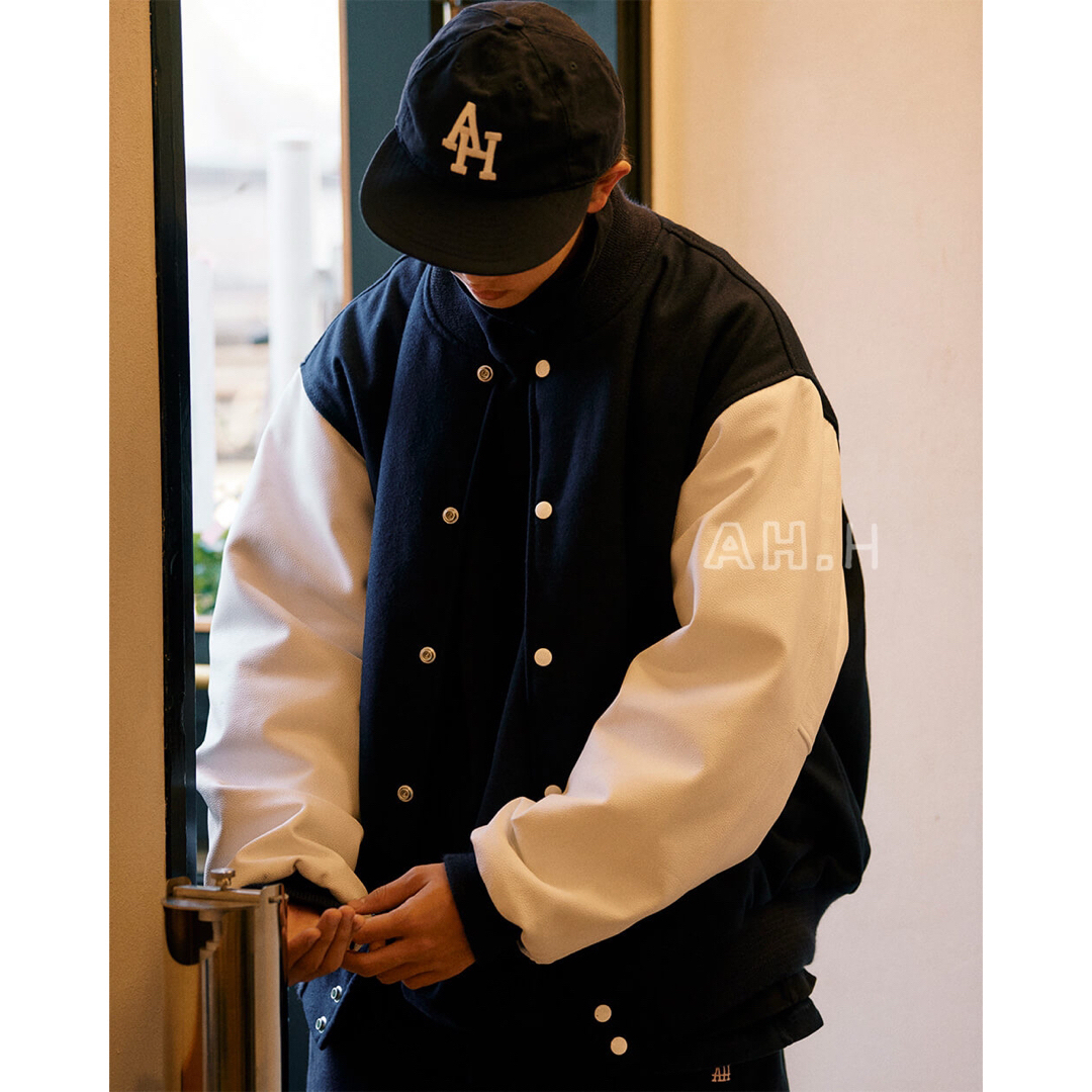 BLUE BLUE - AH.H GAME SPORTSWEAR VARSITYJACKET 長谷川昭雄の通販 by