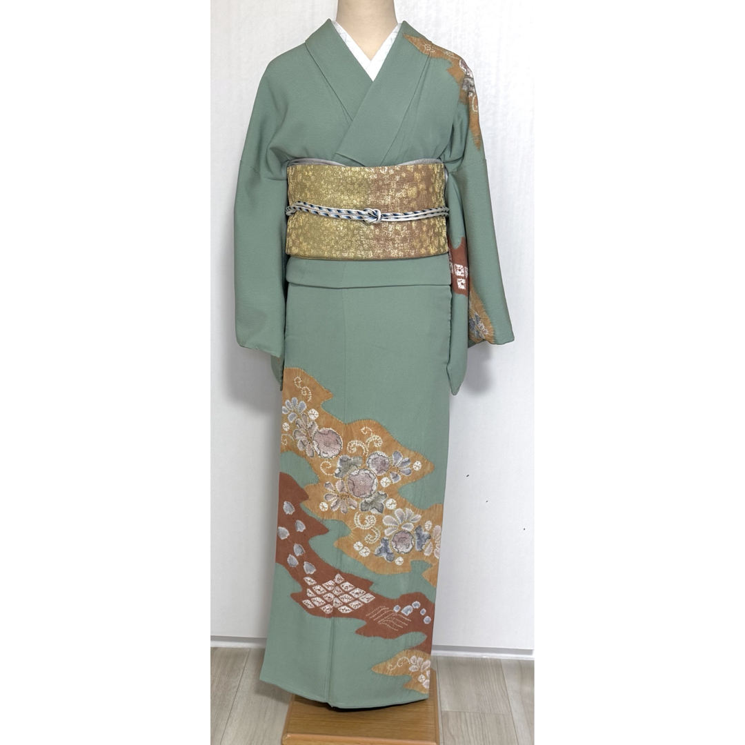 十日町友禅の名門「滝泰」謹製 翡翠色の美しい辻ヶ花訪問着の通販 by