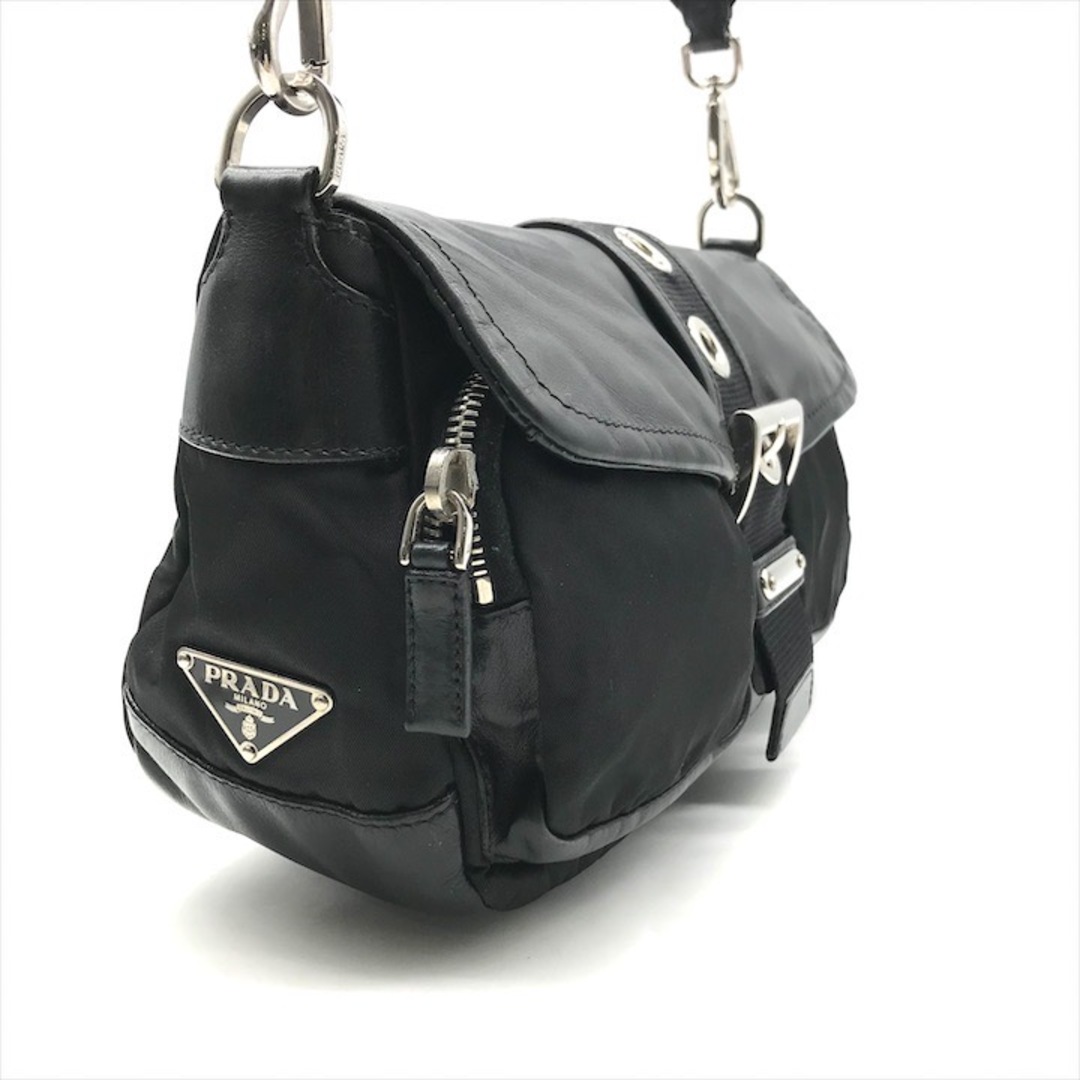 PRADA - 良品 PRADA プラダ 三角ロゴ プレート SV金具 レザー ナイロン