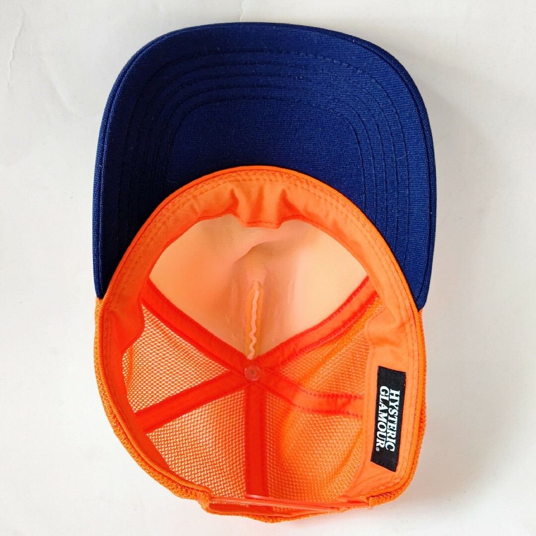HYSTERIC GLAMOUR メッシュキャップ girl オレンジ×ネイビーの通販はau