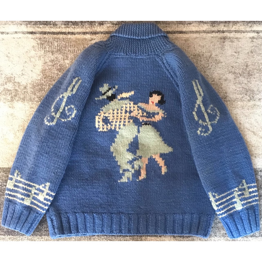 最高のダンス&ロカビリー柄 超稀少カラー 60's カウチン ニット