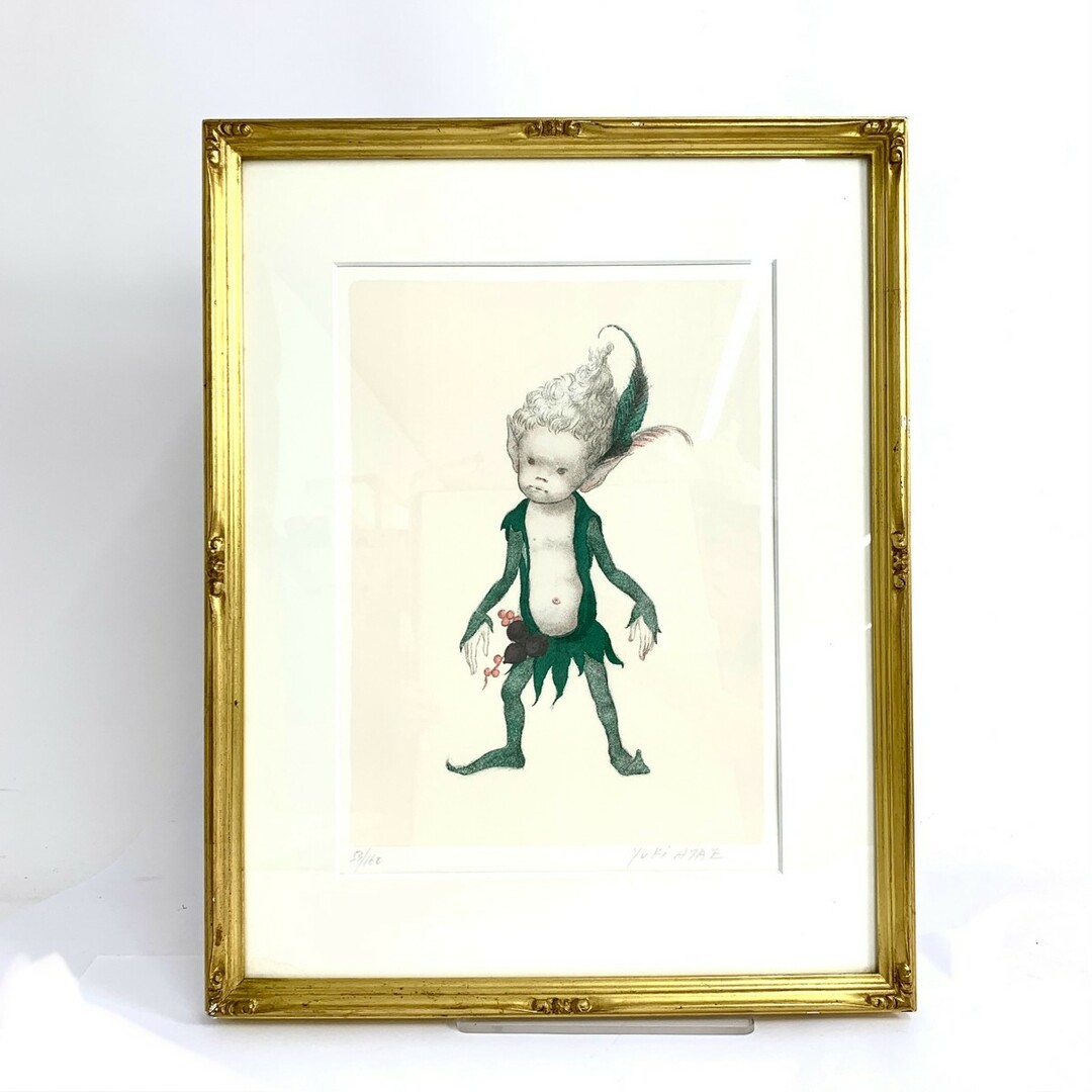 与勇輝 YOKI ATAE 創作人形 「ニングル人形」 リトグラフ 53/160 直筆