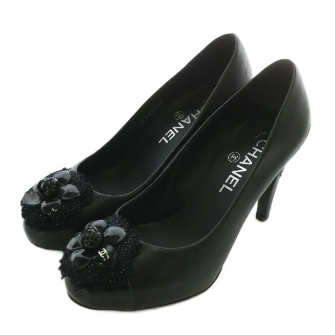 CHANEL - シャネル パンプス レザー ココマーク 36.5 23.5cm 黒 G28744