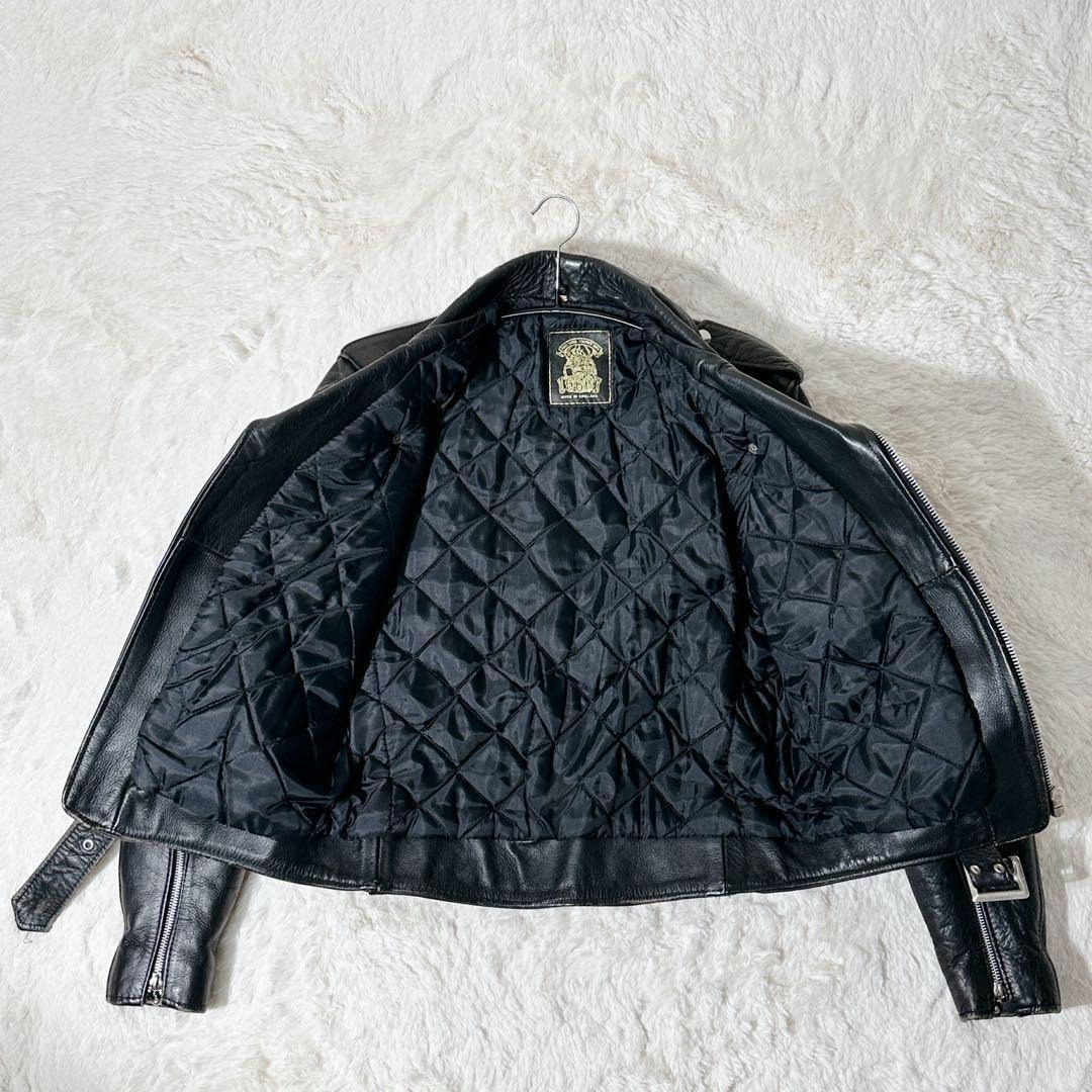 666 - 666 初期 死神タグ レザー ダブル ライダースジャケット 黒 M