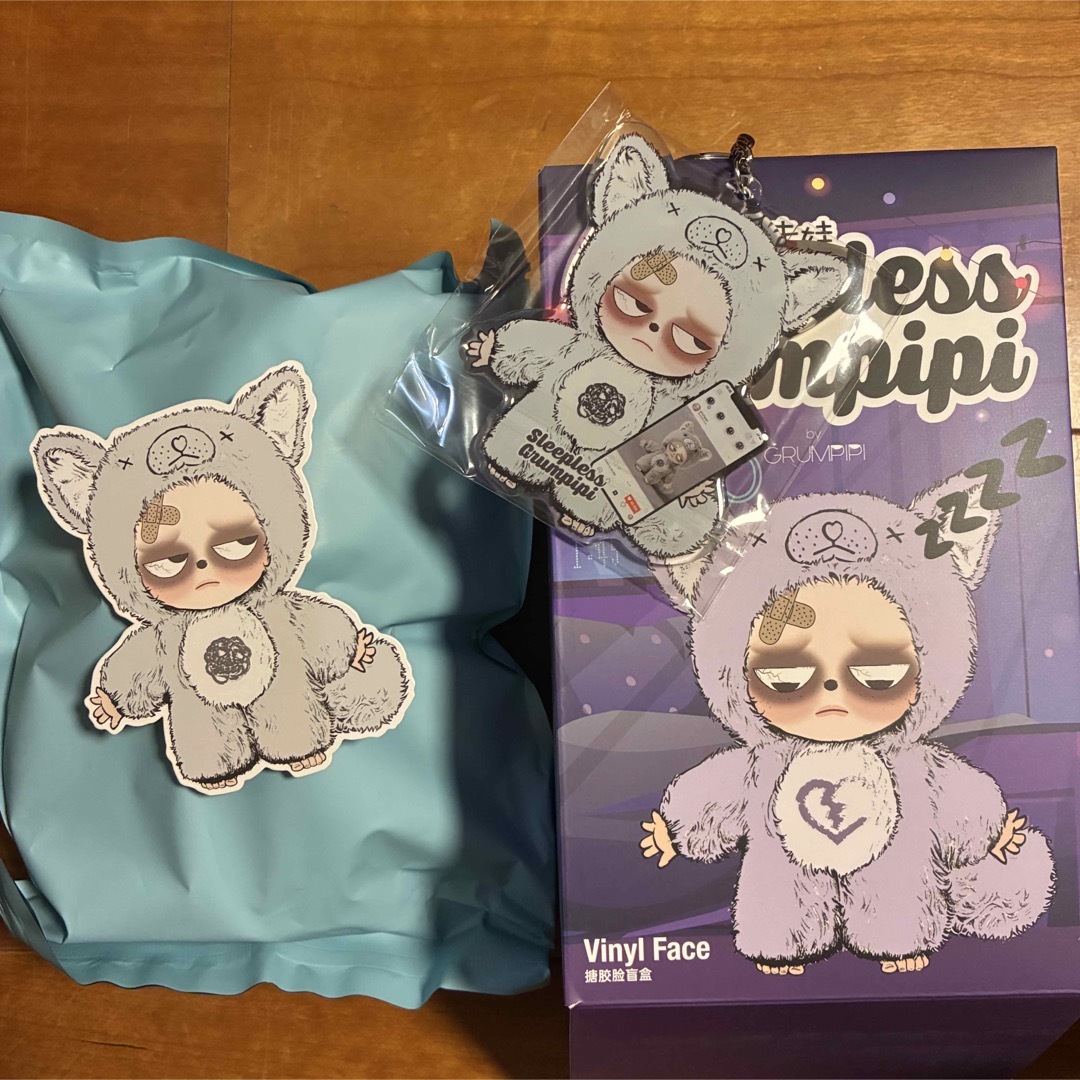 激可愛 グランピピ grumpipi 寝不足猫 ぬいぐるみキーホルダーlabuの