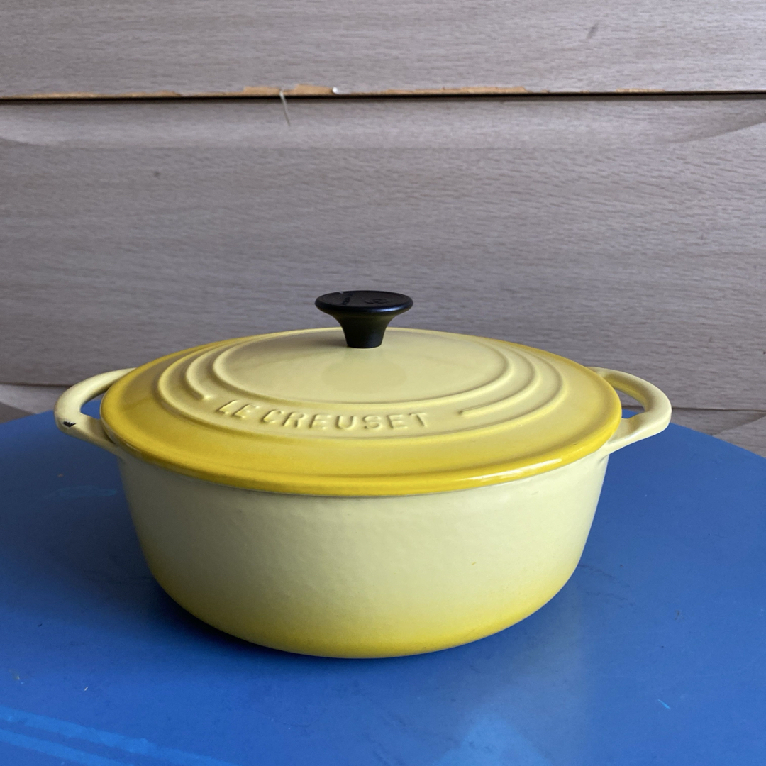 LE CREUSET イエロー 両手鍋 22cm