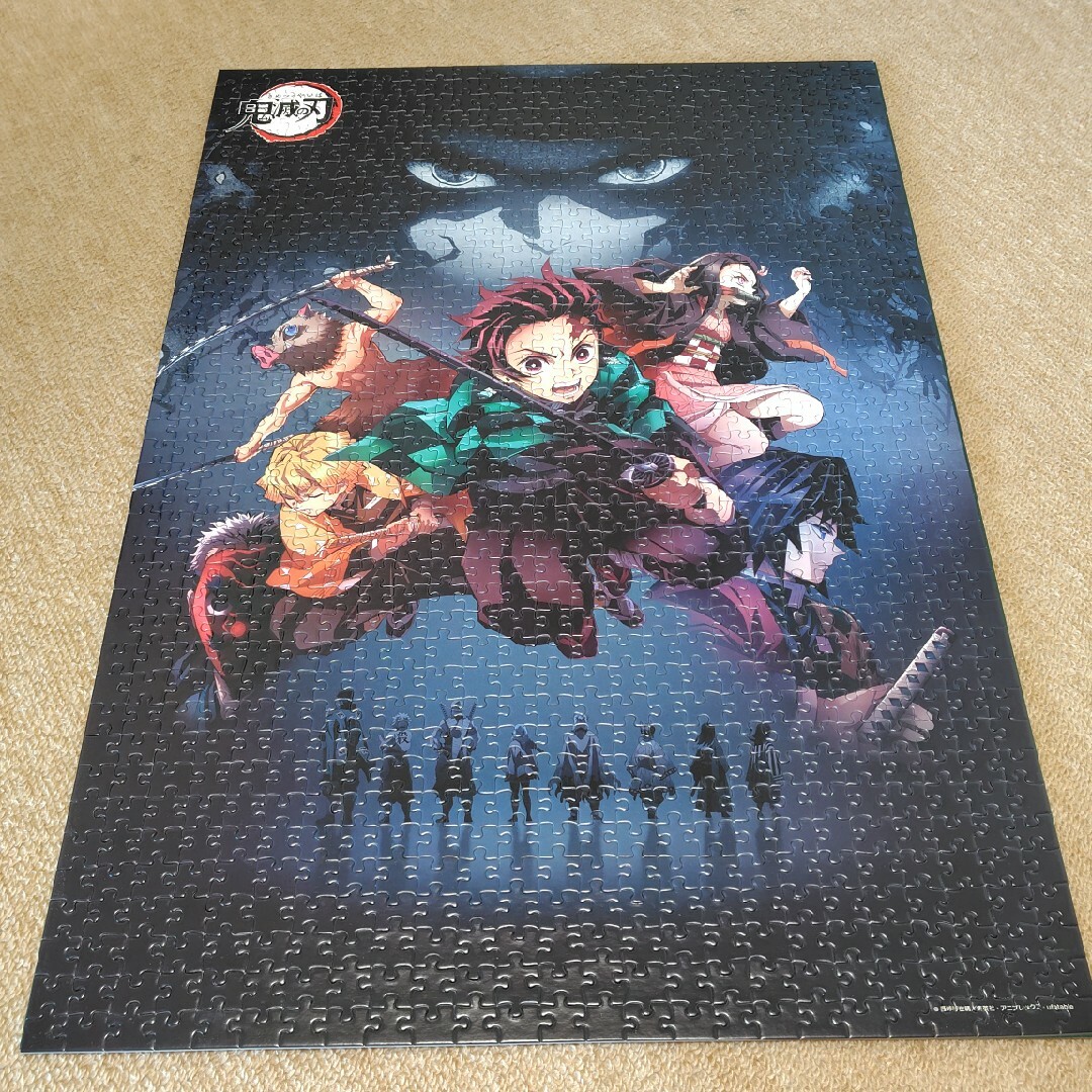 ワンピース 鬼滅の刃 センピースパズル額縁あり ワンピース 鬼滅の刃