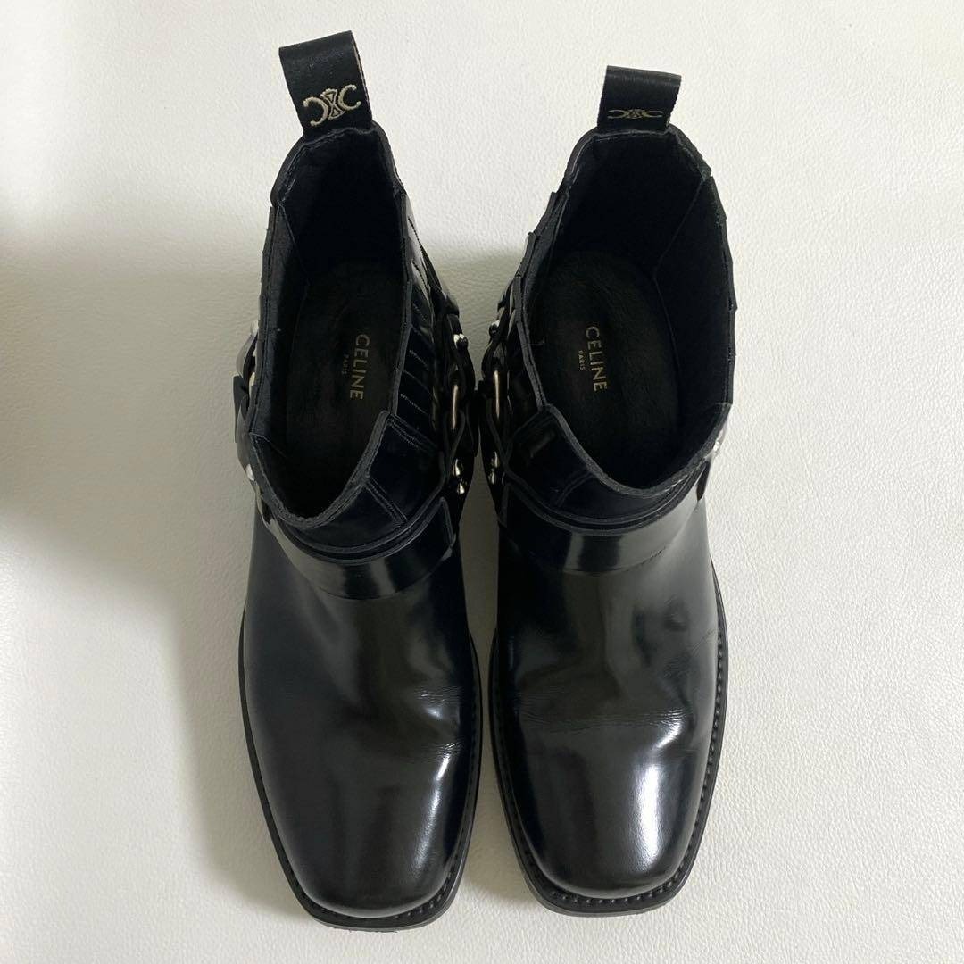 CELINE - CELINE / カマルグ バイカー チェルシーブーツ 39 ブラックの