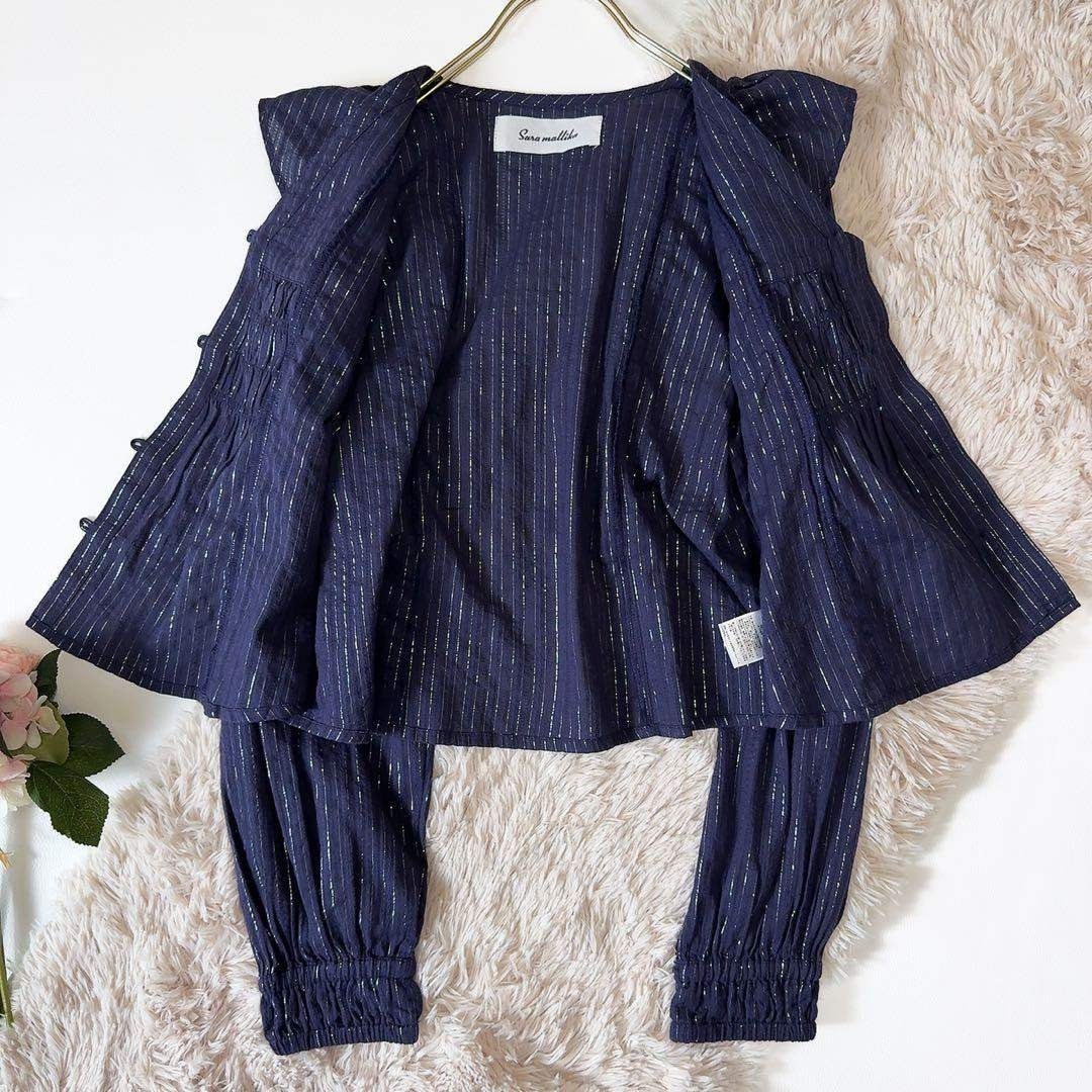 未使用級ꕥサラマリカ 2025 今季 コットンストライプジャガードフリル
