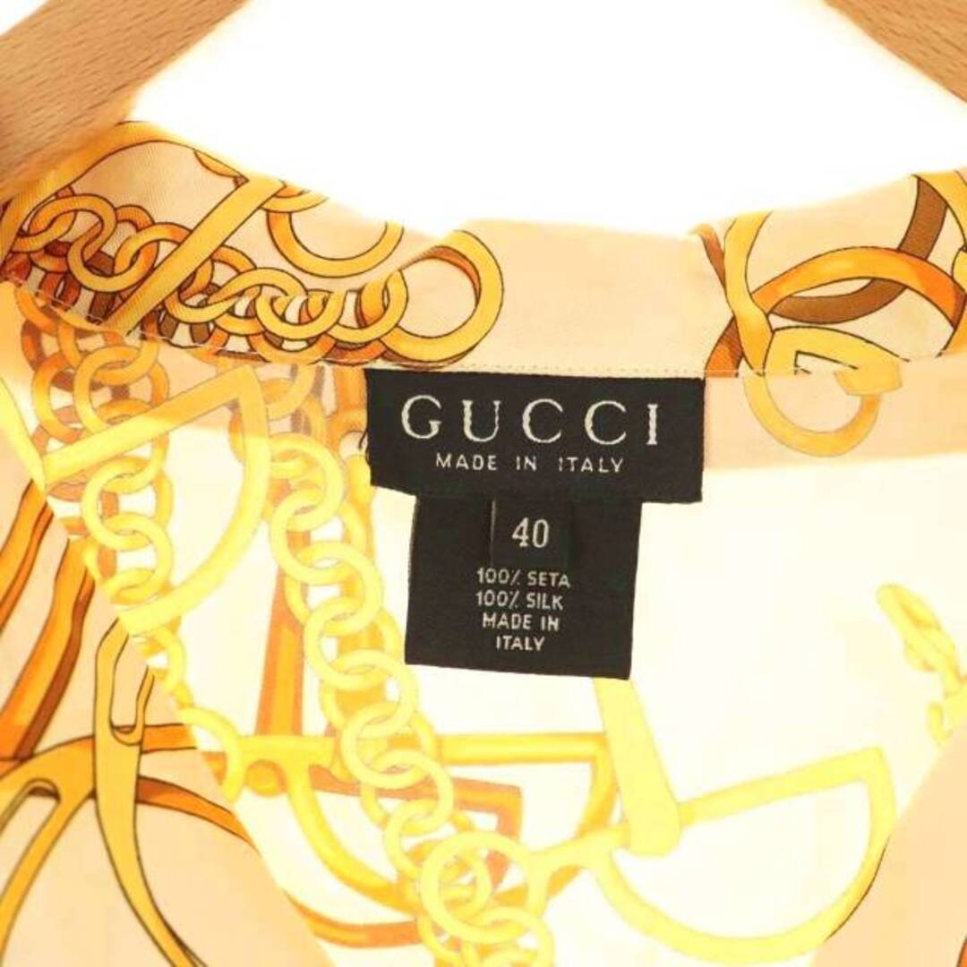 GUCCI - グッチ ヴィンテージ チェーン柄 シルクシャツ ブラウス