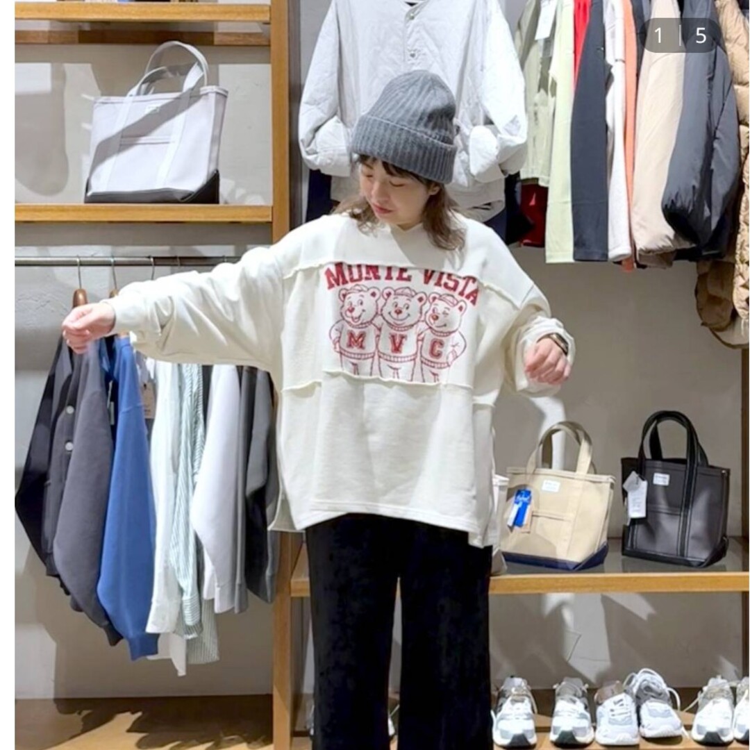 niko and - ニコアンド aimiロゴプリスウェットトップス クマさん