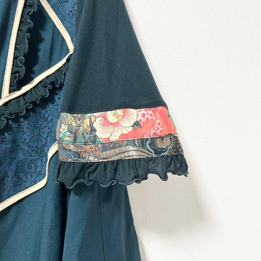 ozz oneste チャイナワンピース 羽織り グリーン