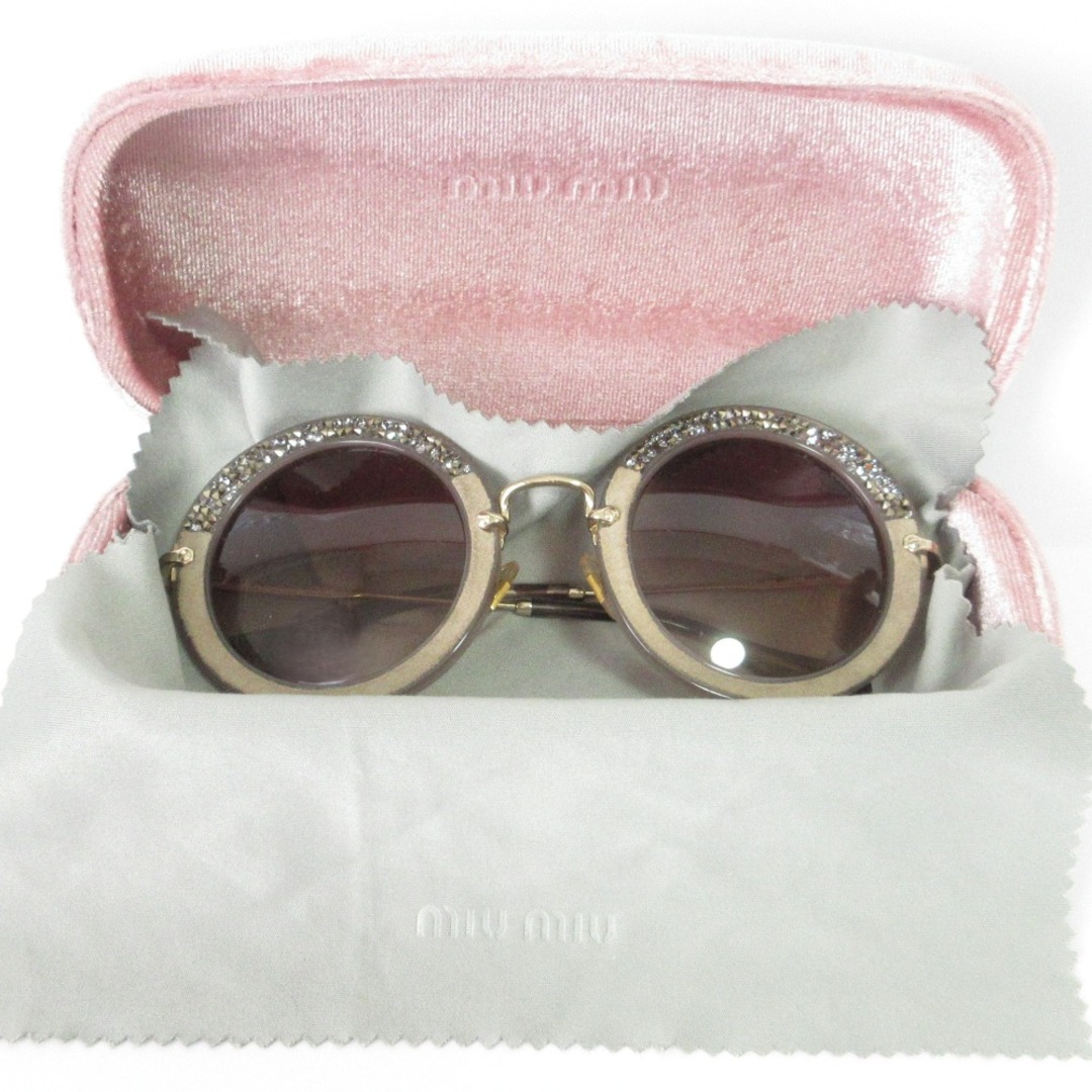 MIU MIU - 良品 miumiu ミュウミュウ グリッター ラウンド サングラス