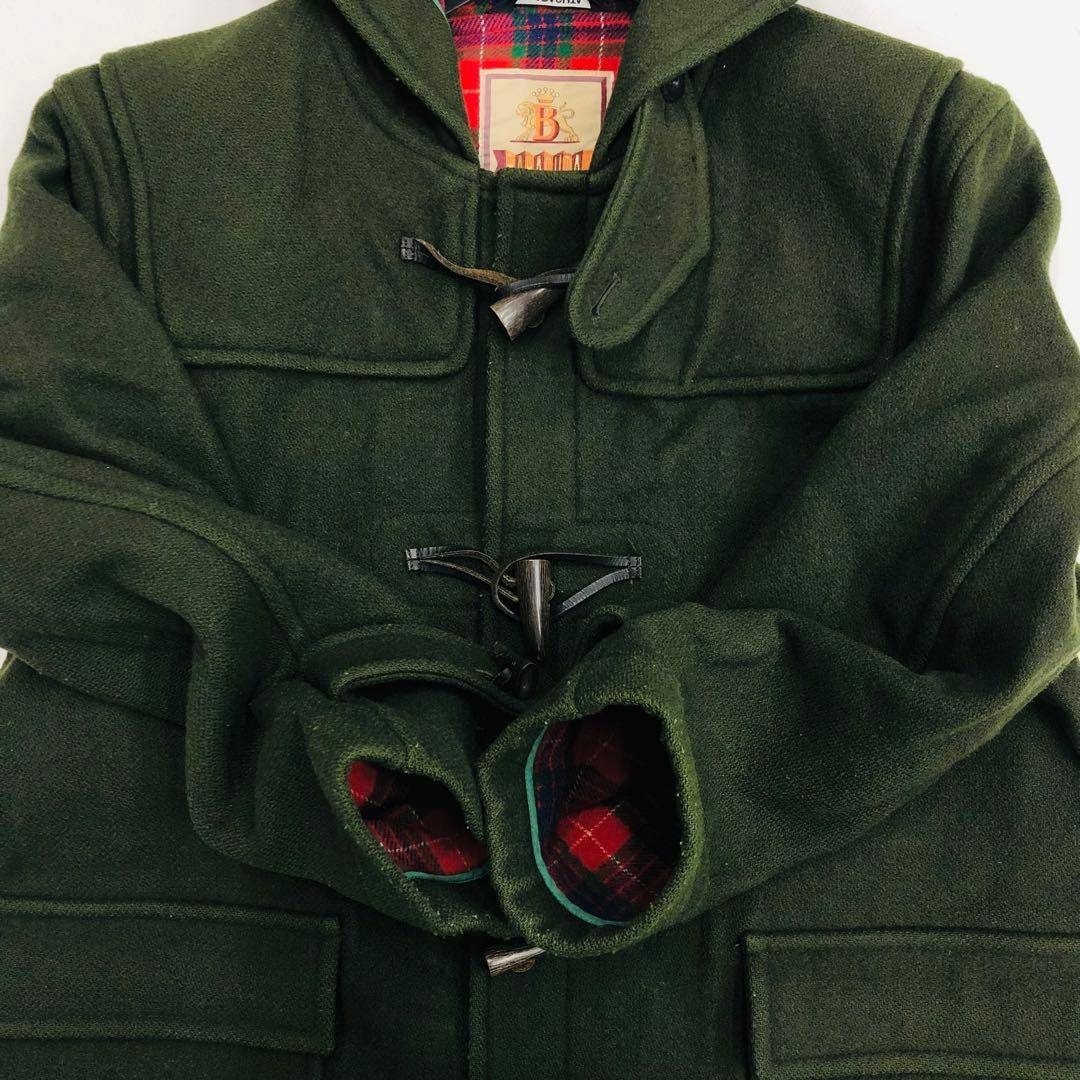 BARACUTA - 1536 BARACUTA ダッフルコート グリーン メルトン ウール