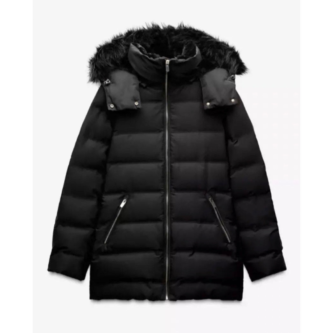 ZARA - ZARA セミロング丈フード付きダウンジャケット XXLの通販 by は