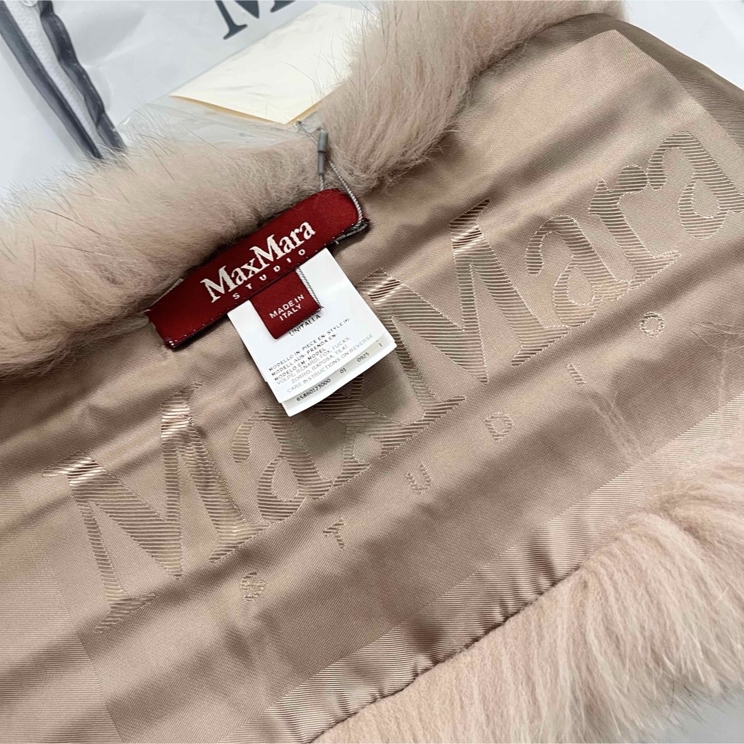 Maxmara 未使用タグ付 肉厚リアルフォックスファー スヌード マフラー