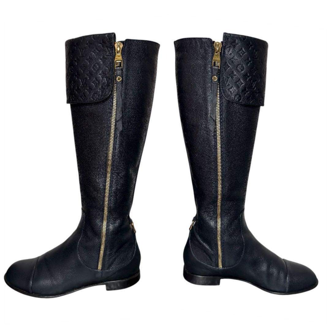 美品 LOUIS VUITTON アンプラント モノグラム レザー ロングブーツの