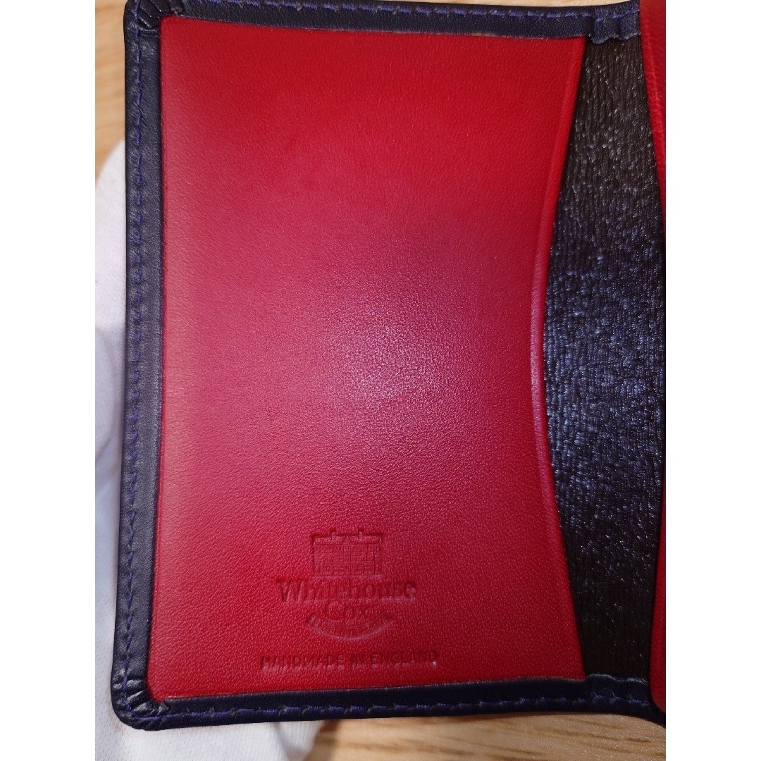 ホワイトハウスコックス Whitehouse Cox ネイビー×レッド 名刺入れの