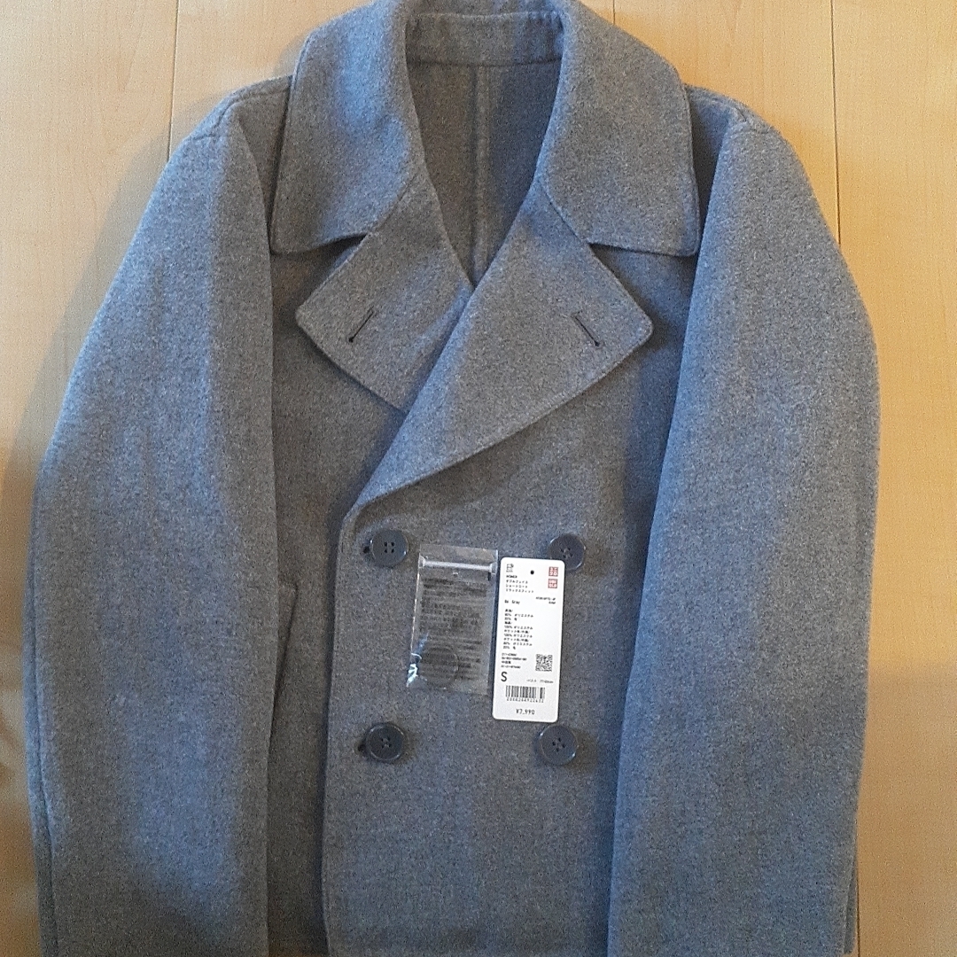 UNIQLO - ダブルフェイス ショートコート リラックスフィット 06 Gray