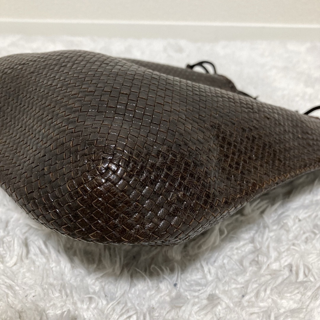 美品♡ JURGEN LEHL レザー 巾着 メッシュ バッグ ダークブラウン