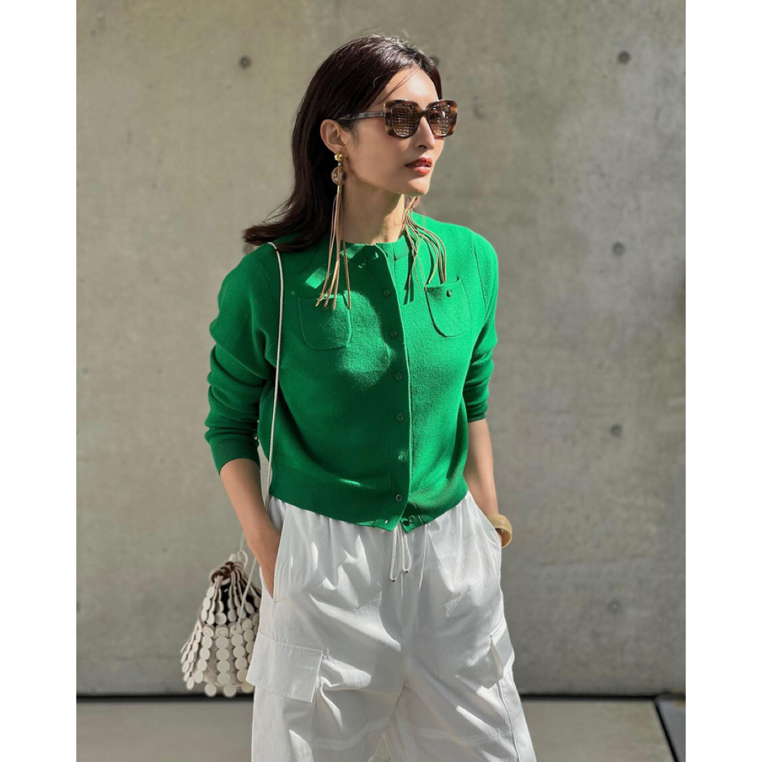 新品 CABaN コットンカシミヤ クルーネックカーディガン XS 即日発送の