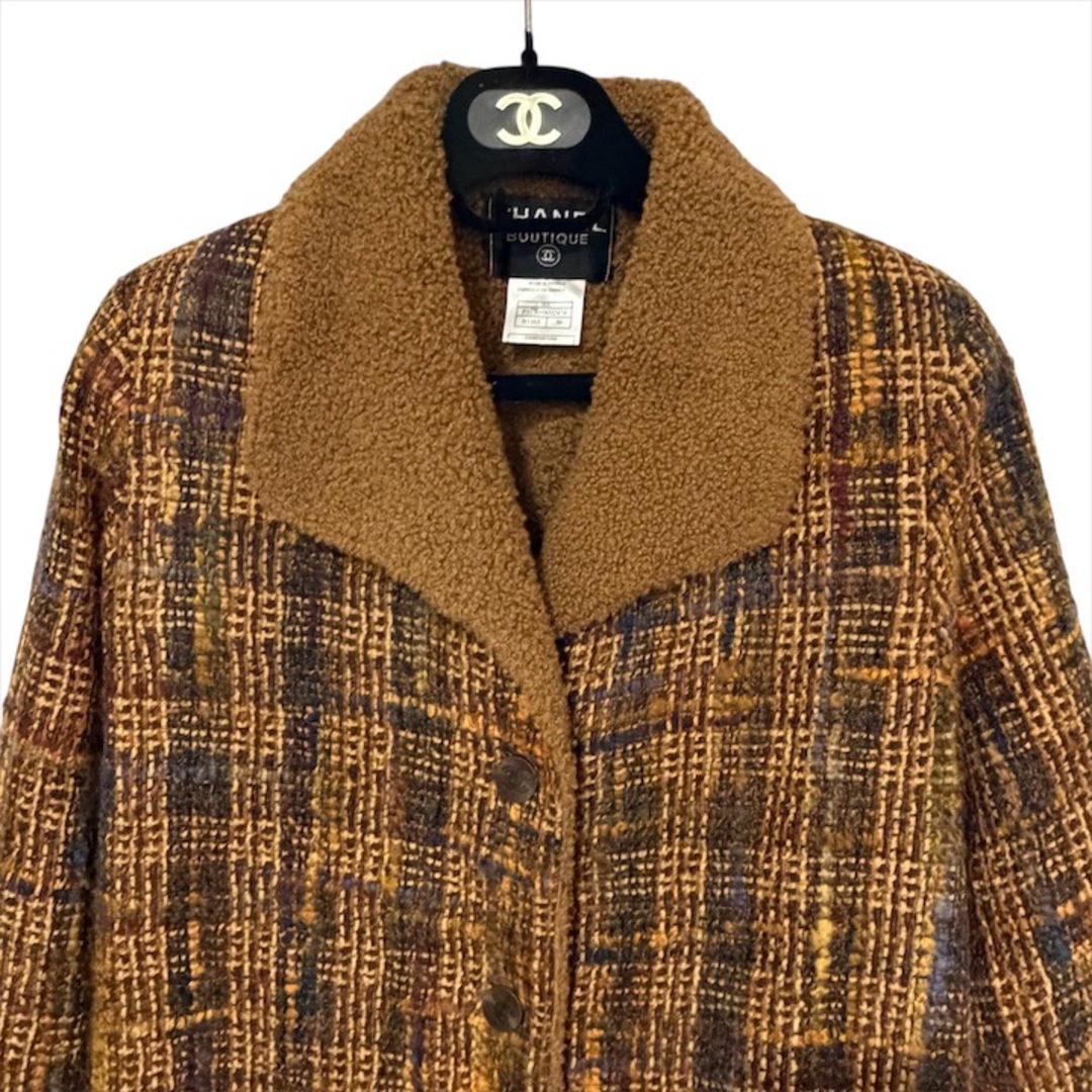 CHANEL - 美品 CHANEL シャネル テディ ボア 襟 ミックスツイード ココ