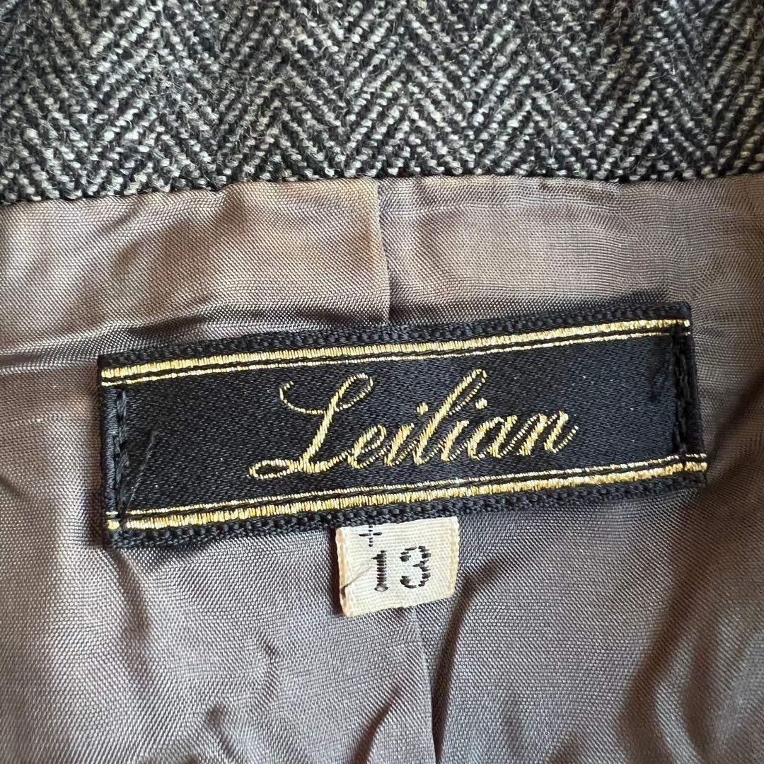 leilian - レリアン カシミヤ混 ウール ジャケット グレー系 13号